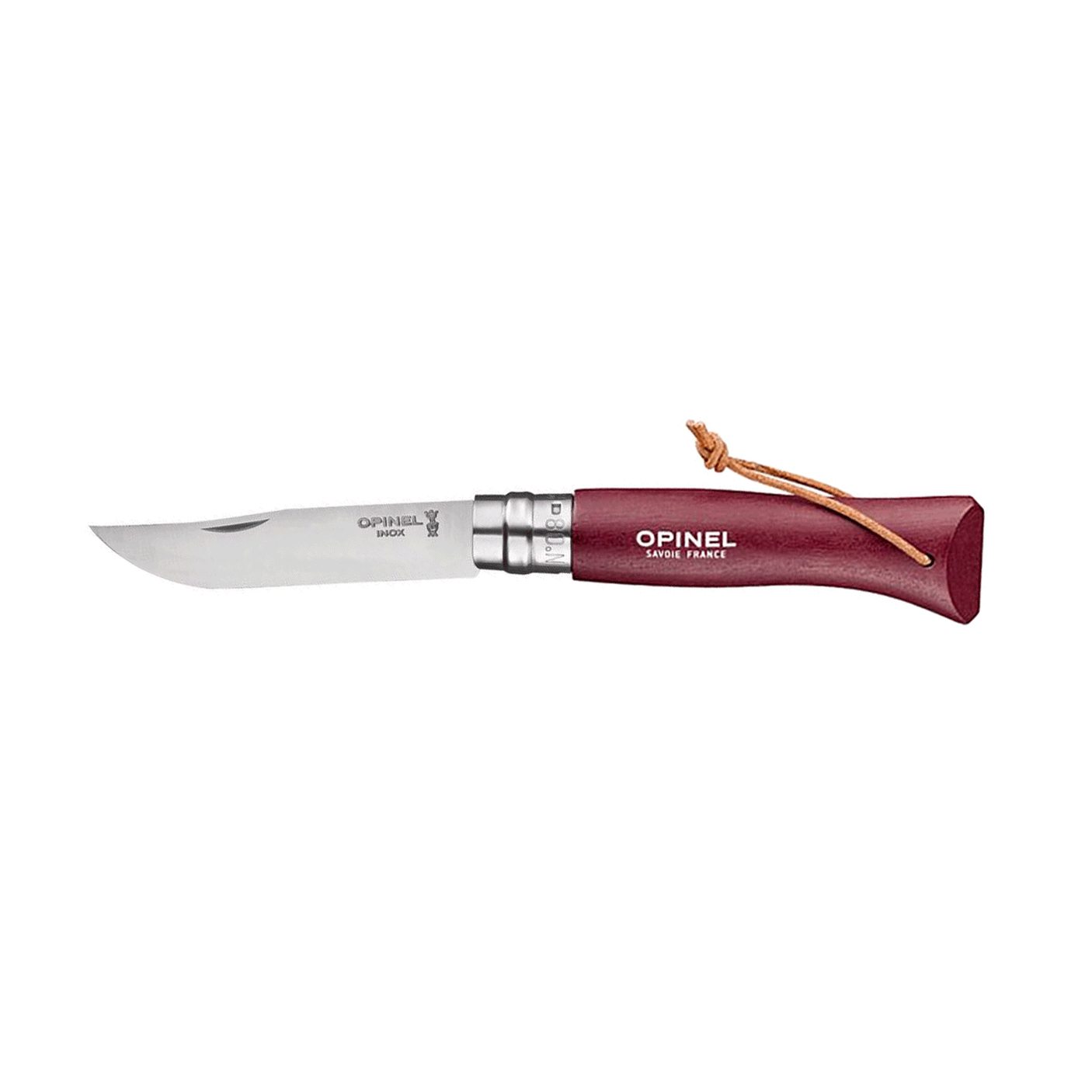 KNIFE - OPINEL - N°08 INOX BAROUDEUR "GRENAT"
