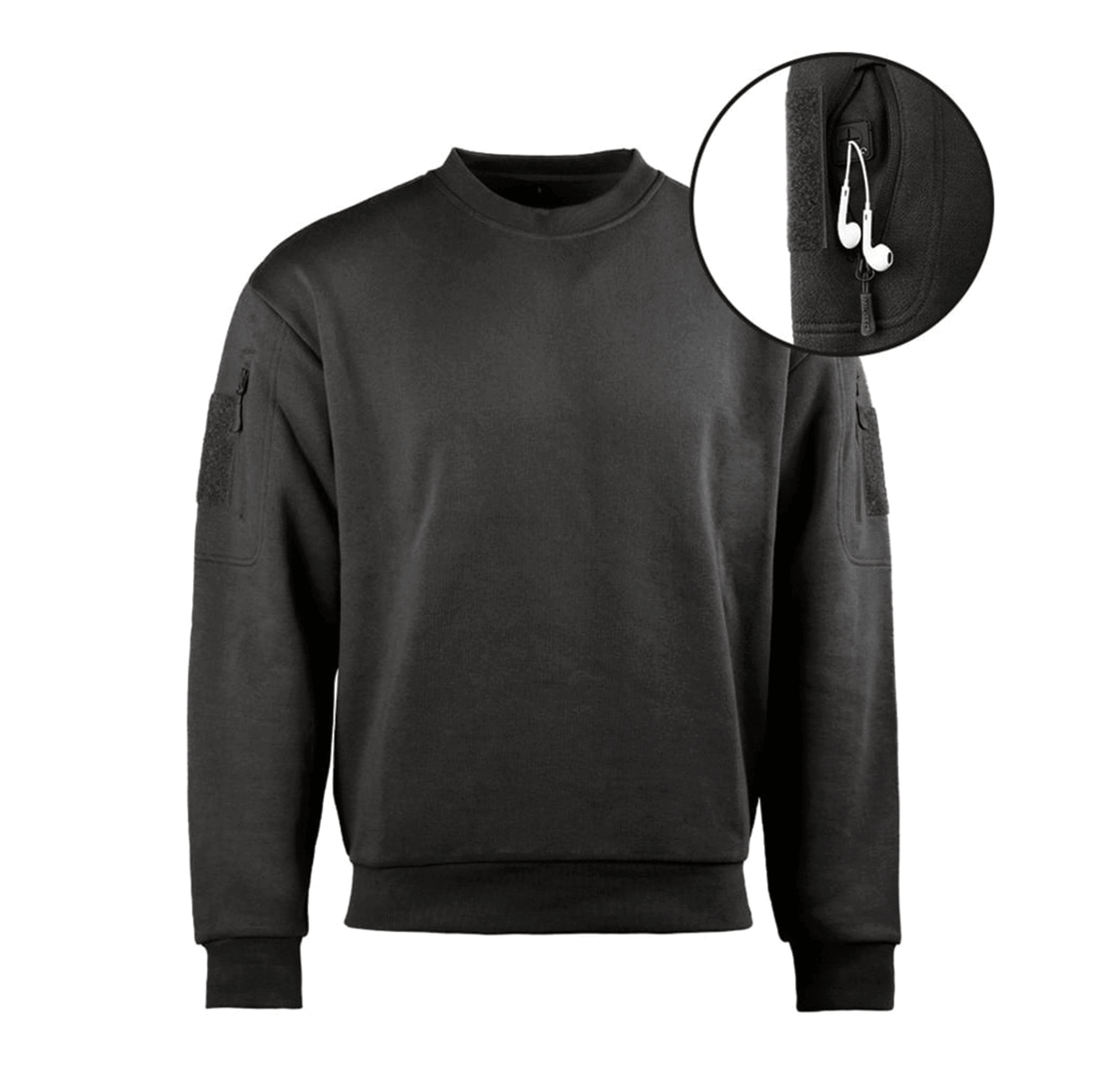 SWEATSHIRT - MIL-TEC - TACTICAL SWEATSHIRT RUNDHALS Black