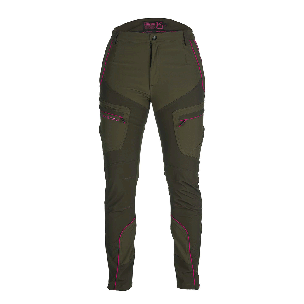 PANTALONE - UNIVERS - DONNA - CACCIA PREDAZZO SOFTSHELL U-TEX Verde/Fucsia