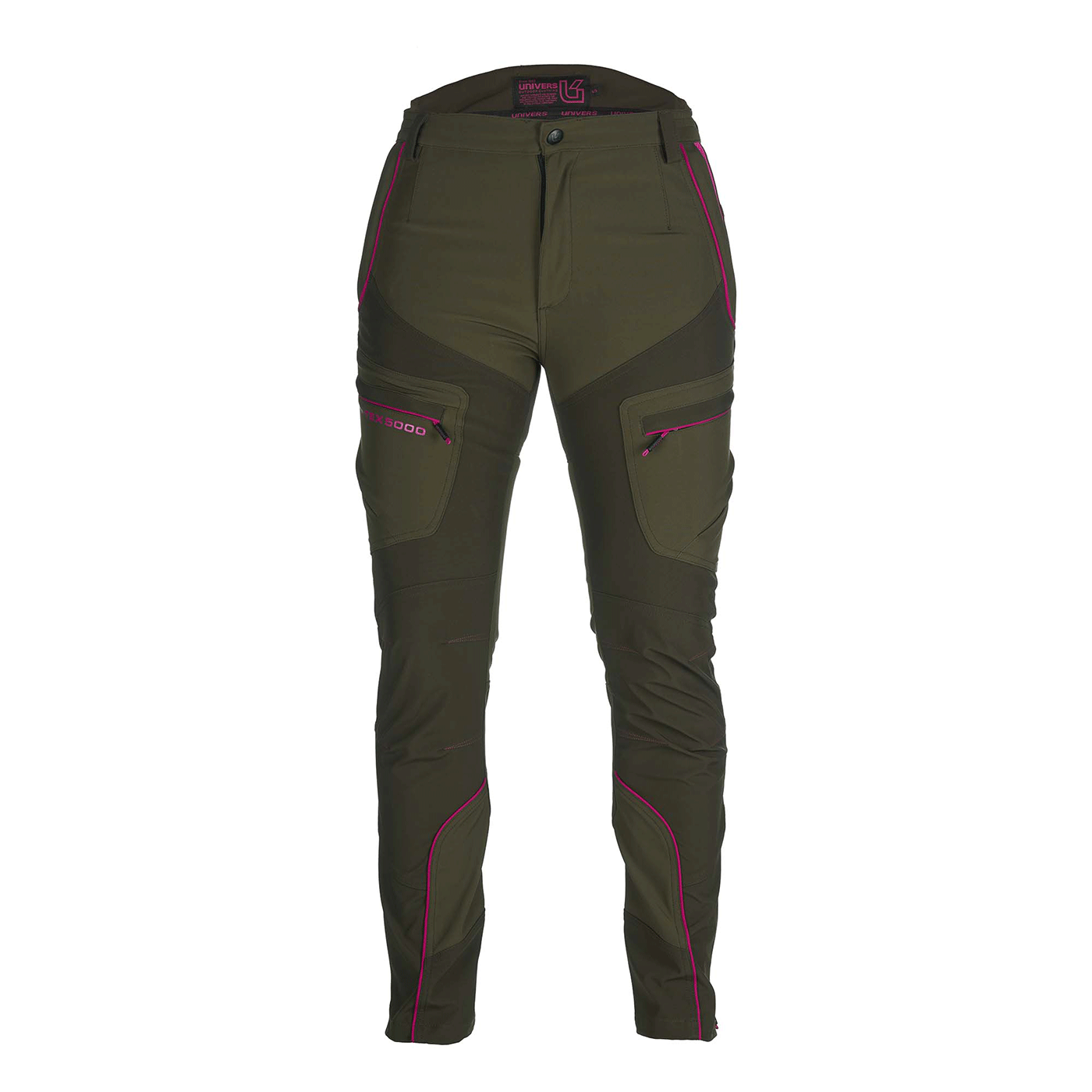 PANTALONE - UNIVERS - DONNA - CACCIA PREDAZZO SOFTSHELL U-TEX Verde/Fucsia