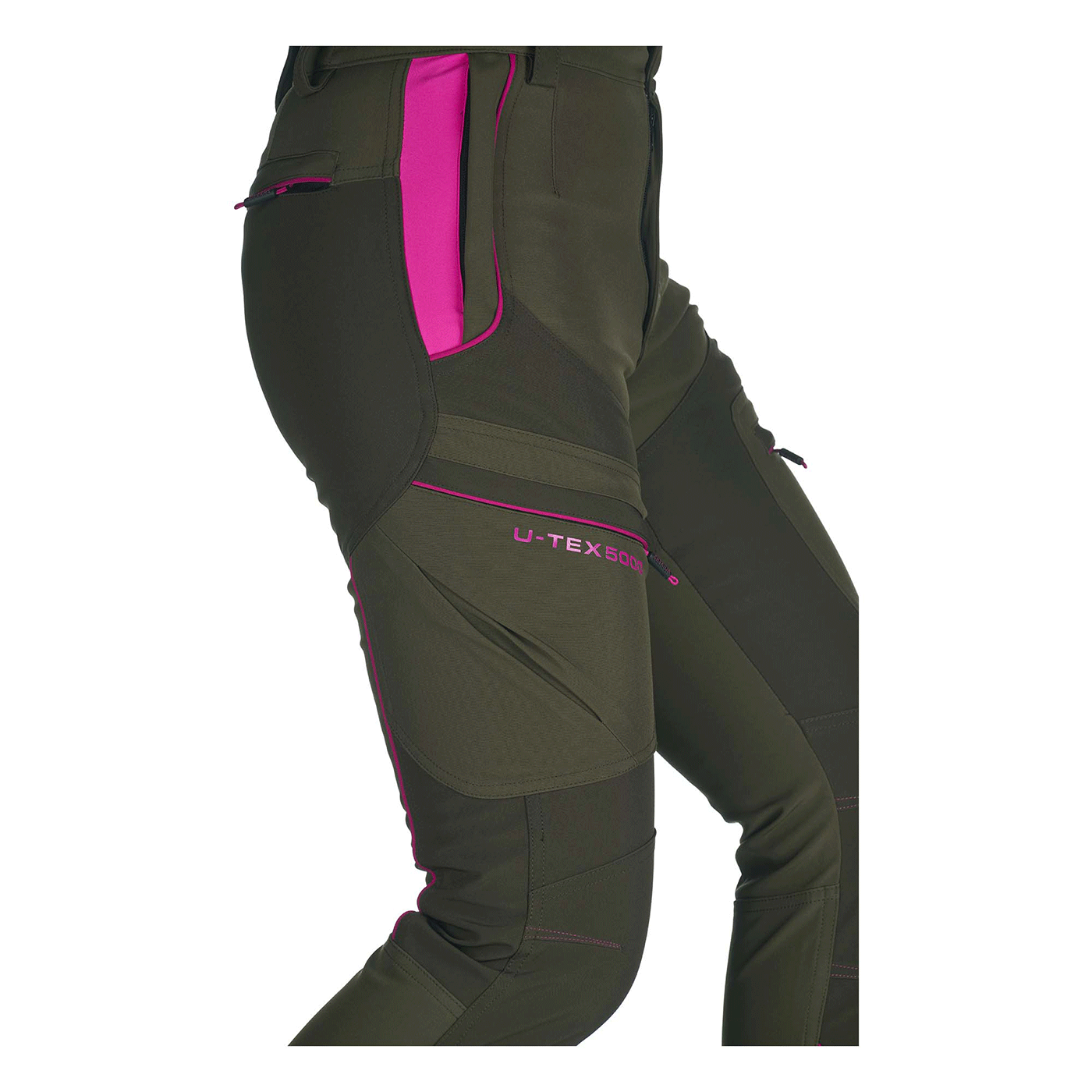 PANTALONE - UNIVERS - DONNA - CACCIA PREDAZZO SOFTSHELL U-TEX Verde/Fucsia
