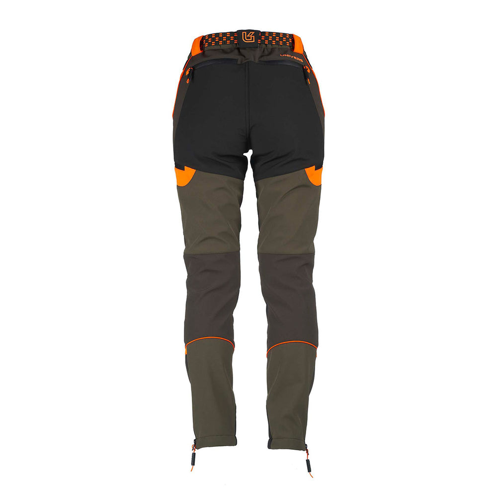 PANTALONE - UNIVERS - DONNA - CACCIA SOFTSHELL U-TEX Verde/Arancio