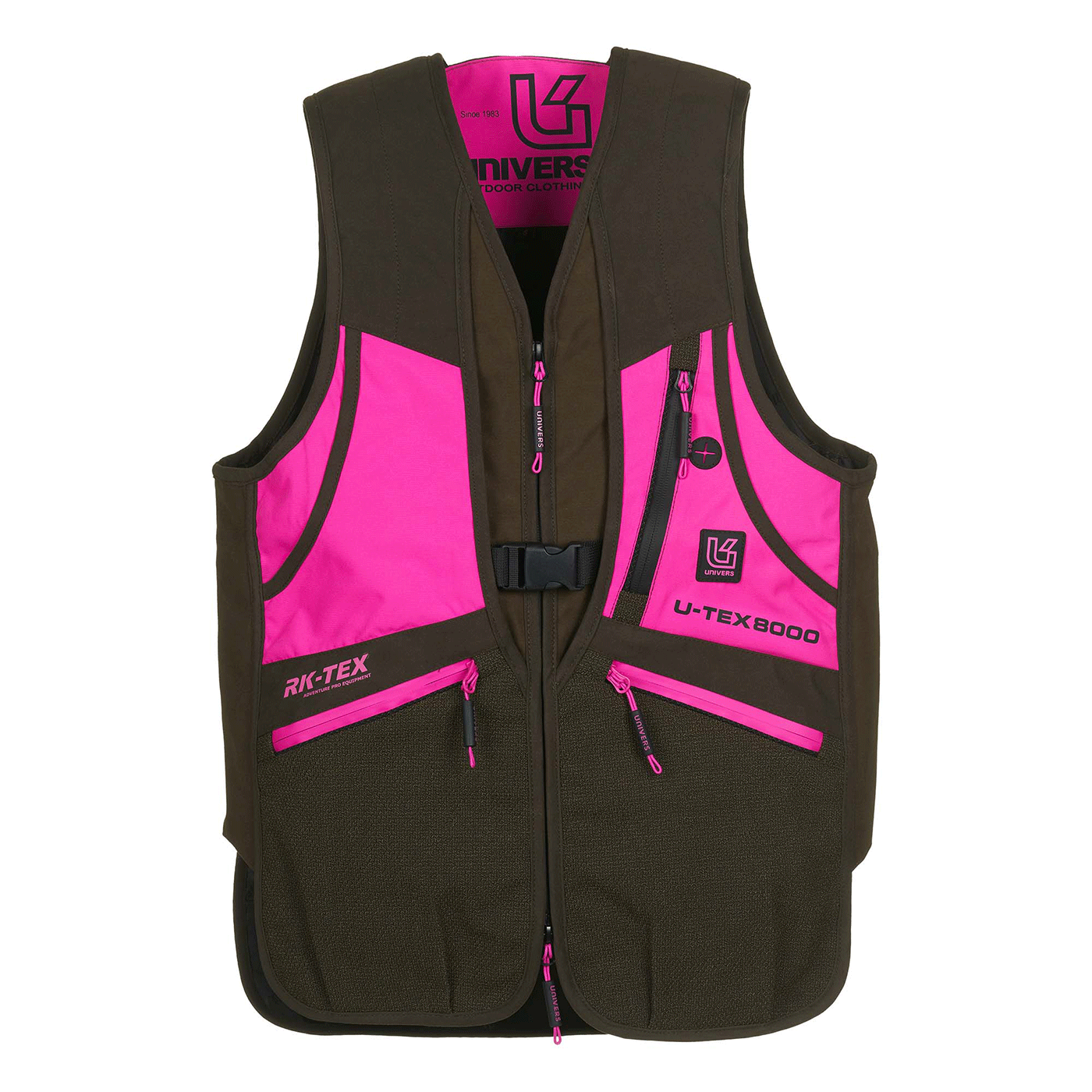 VEST - WOMEN - UNIVERS - HUNTING MERANO MICROFIBER U-TEX Green/Fuchsia