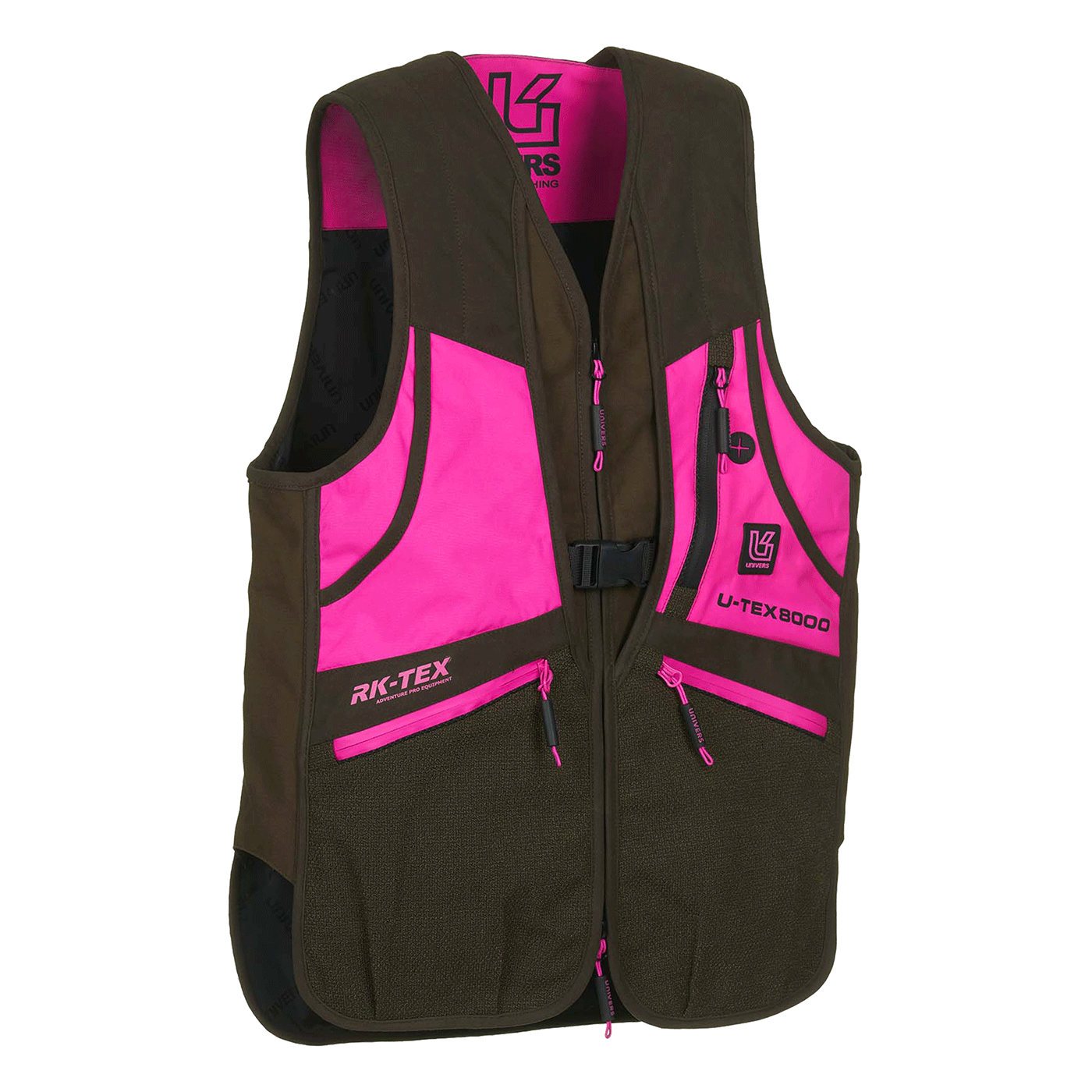 VEST - WOMEN - UNIVERS - HUNTING MERANO MICROFIBER U-TEX Green/Fuchsia