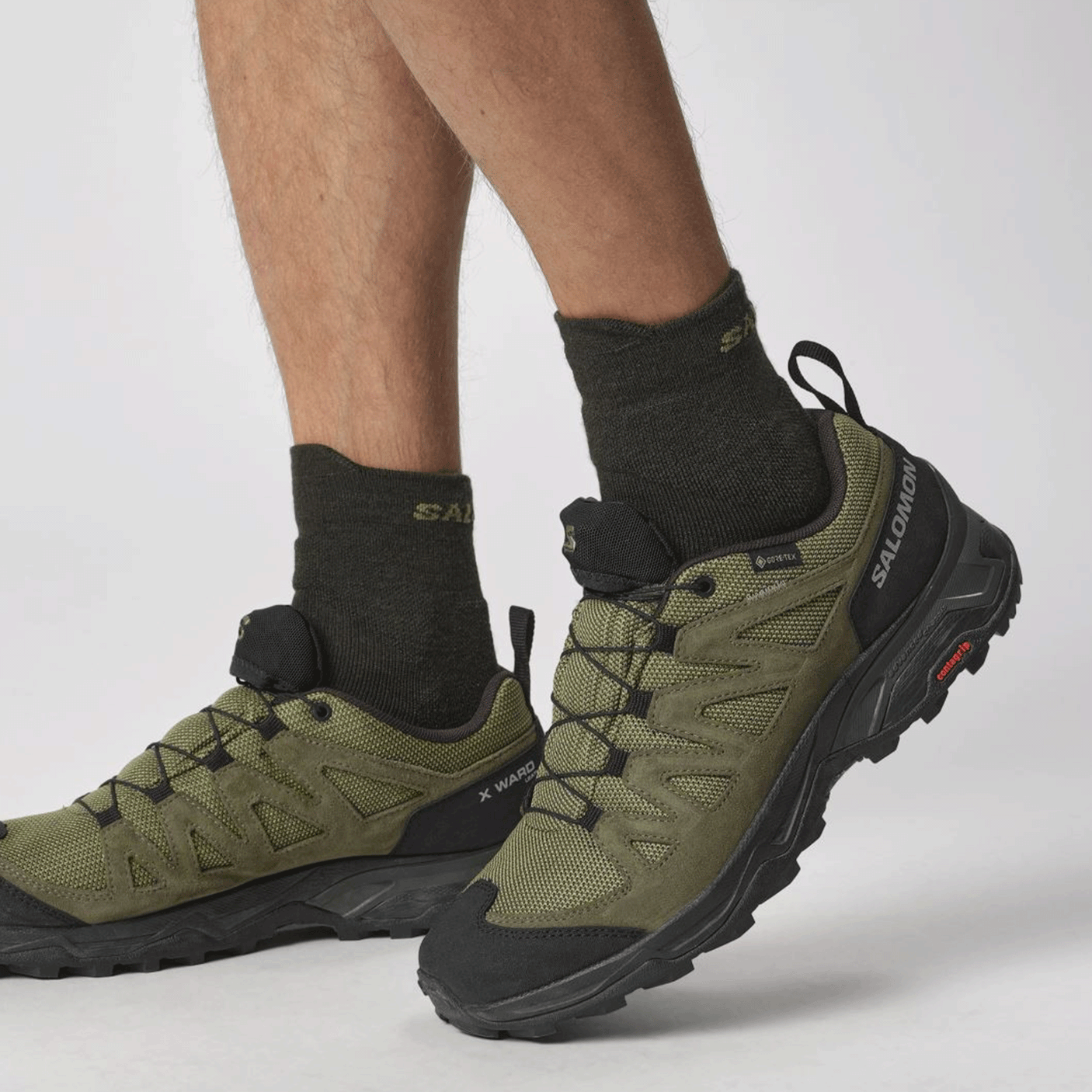 SALOMON - UOMO - X WARD LEATHER GTX Deep Lichen Green / Black / Olive Night