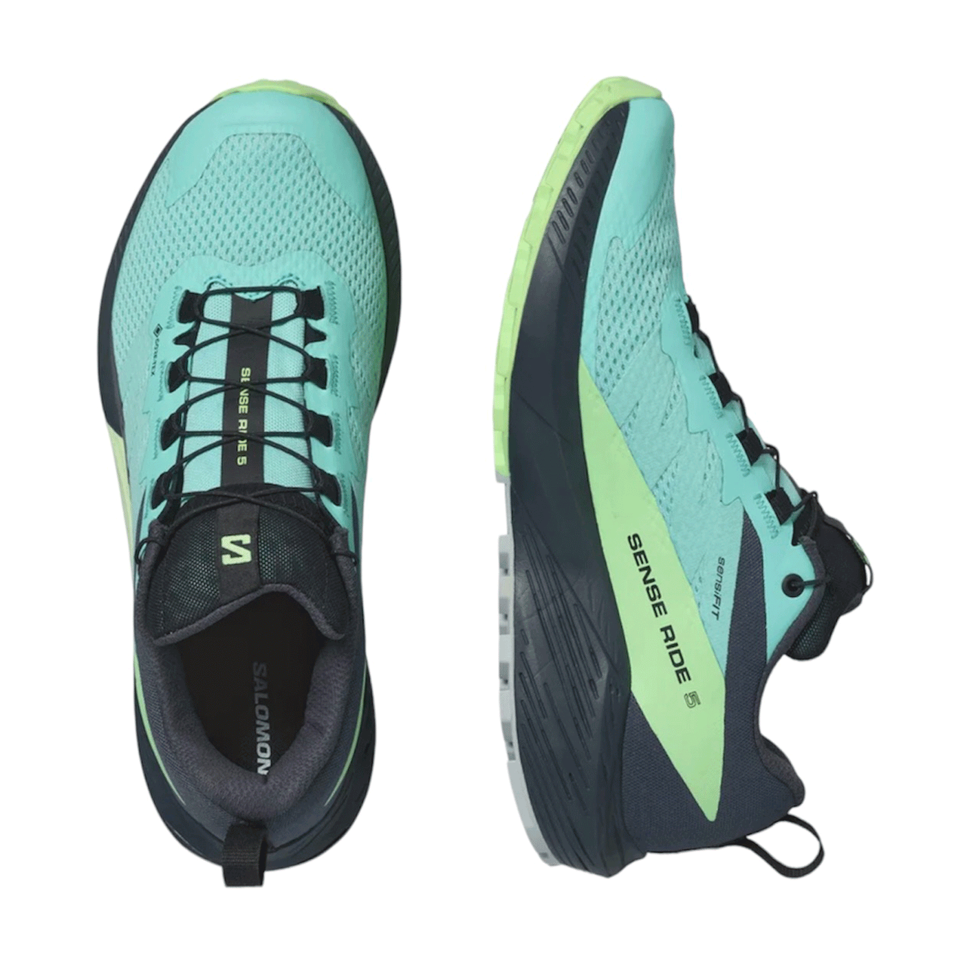 SALOMON - WOMEN - SENSE RIDE 5 GTX W Blue Radiance / Green Ash / India Ink
