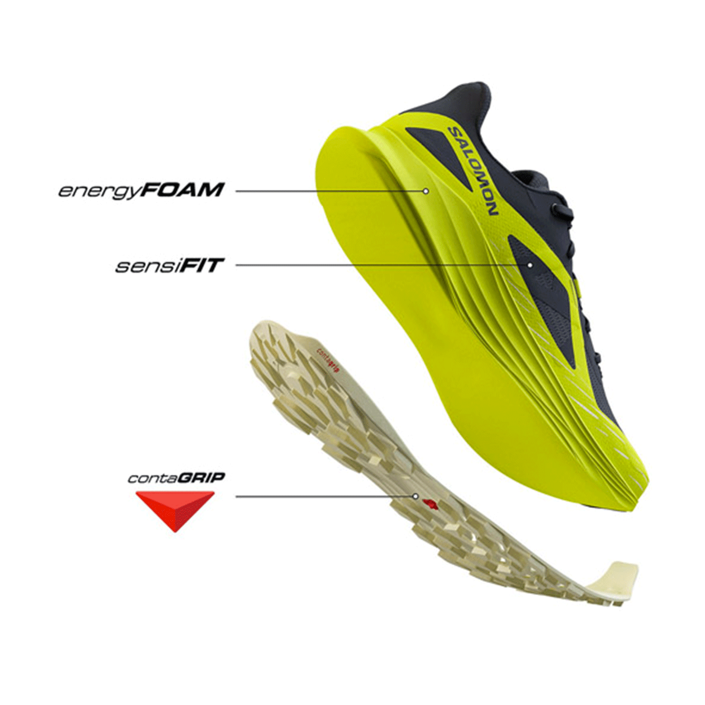 SALOMON - UOMO - ULTRAFLOW Black / Sulphur Spring / Transparent Yellow