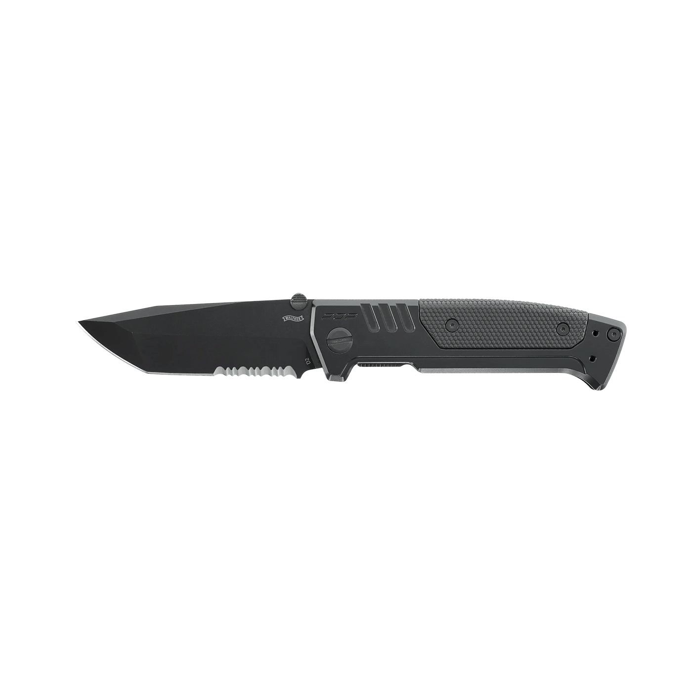 KNIFE - WALTHER/UMAREX - PDP STEEL FRAME TANTO FOLDER SERRATED, black
