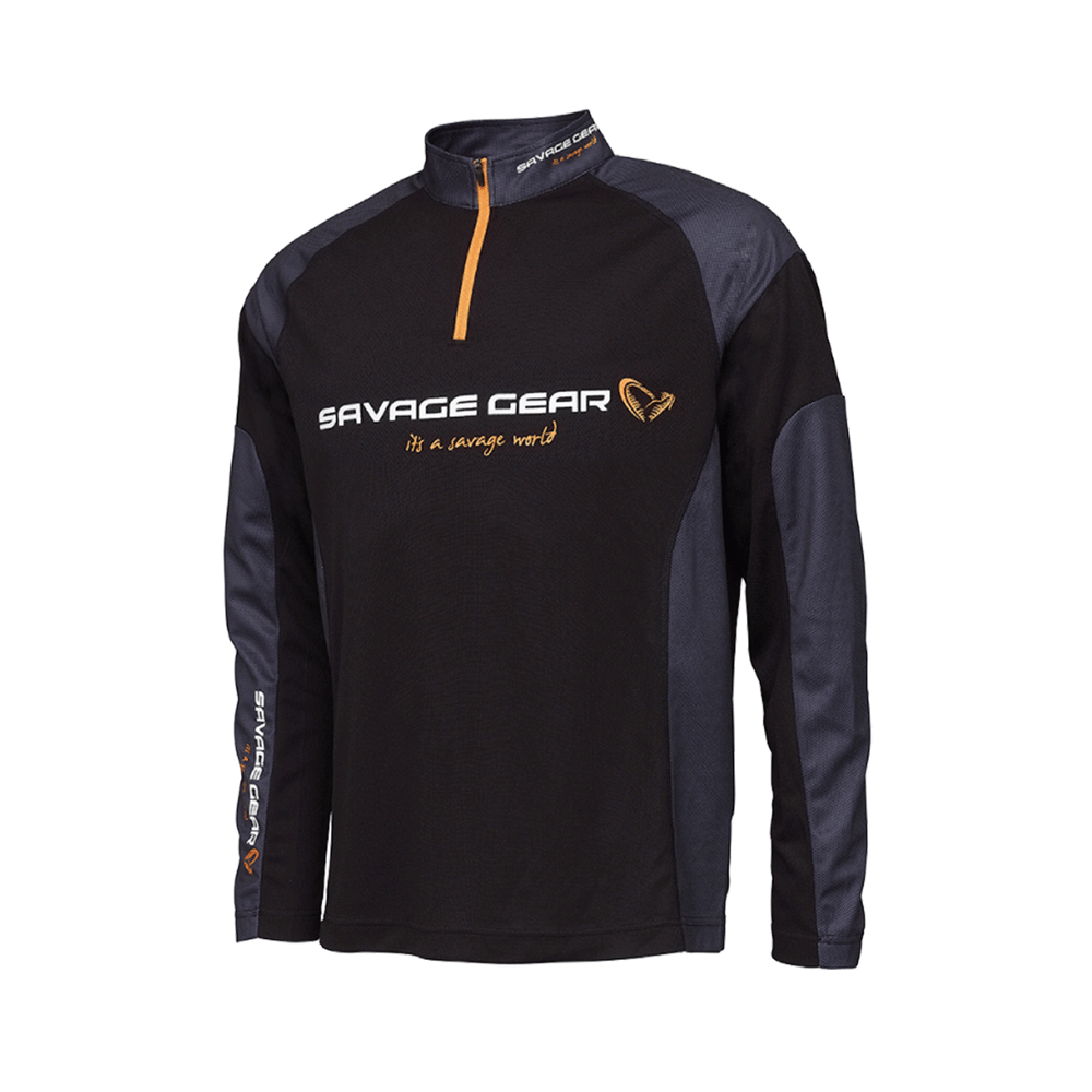 SAVAGE GEAR - TOURNAMENT GEAR SHIRT 1/2 ZIP BLACK INK