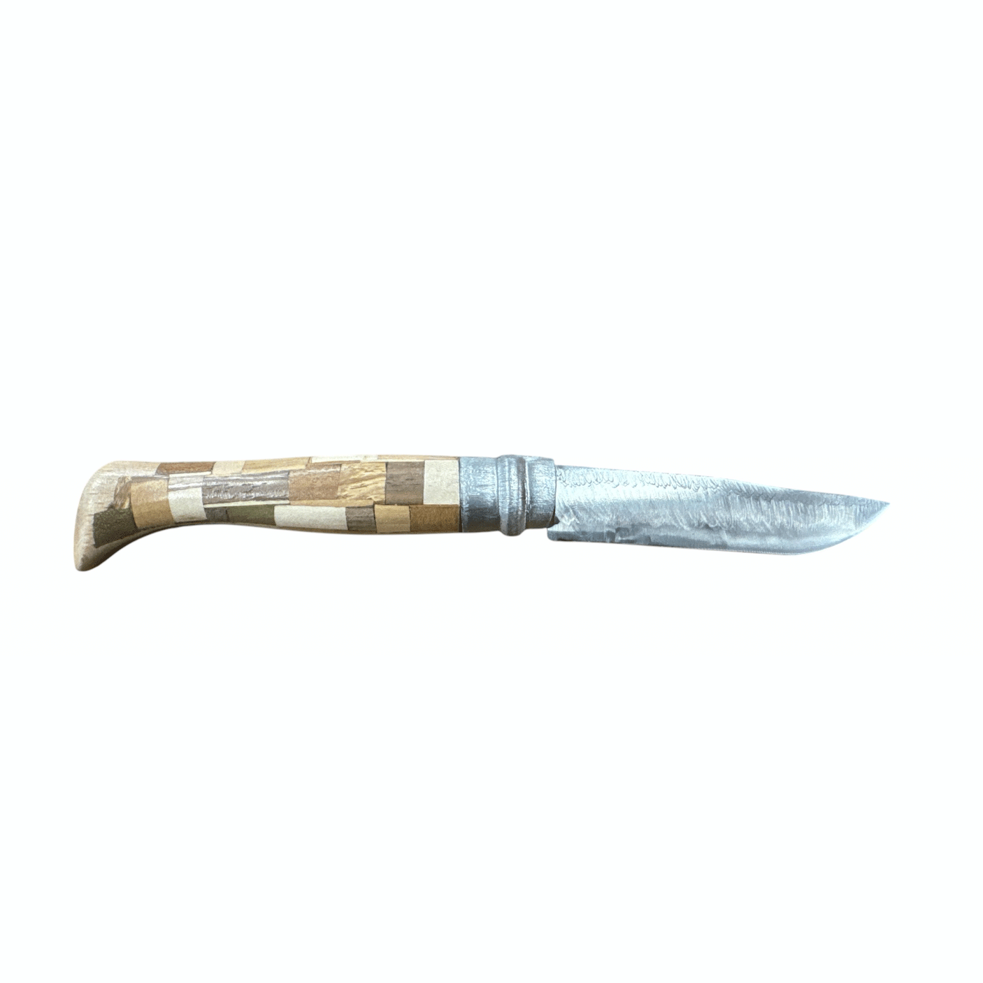 COLTELLO - OPINEL - N.9 CARBONE REALIZZATO A MANO | INTARSIATO | QUADRETTI