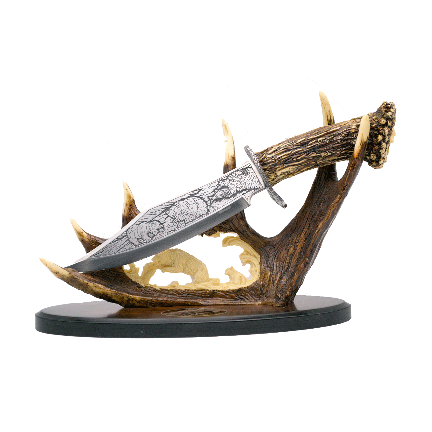 COLTELLO CON BASE DECORATIVA CORNO DI CERVO (BEAR)