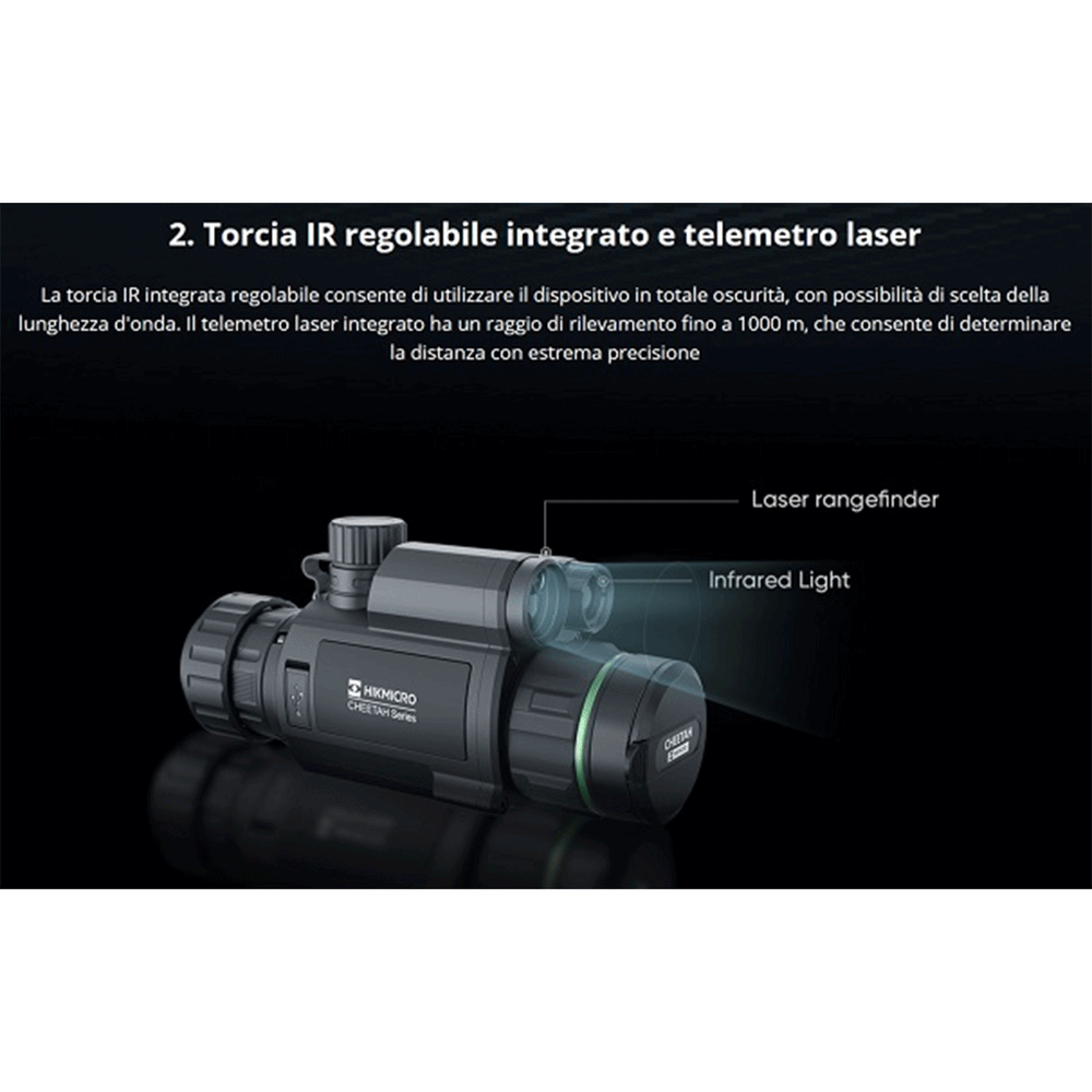 HIKMICRO - CHEETAH NIGHT VISION DIGITAL SCOPE TELEMETRO Torcia 940nm con Reticolo
