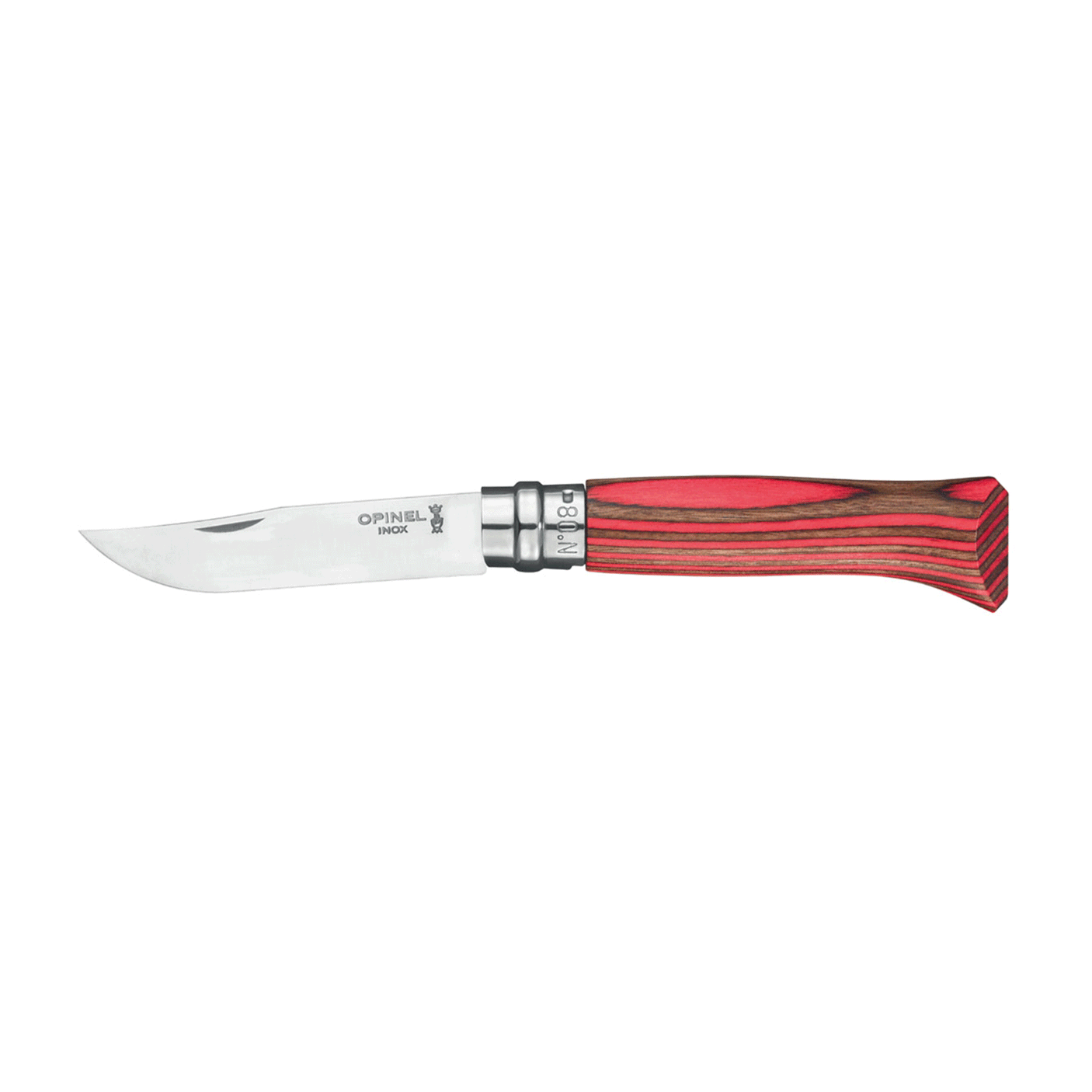 COLTELLO - OPINEL - TRADIZIONE LUSSO N°08 INOX BETULLA LAMELLARE Rossa
