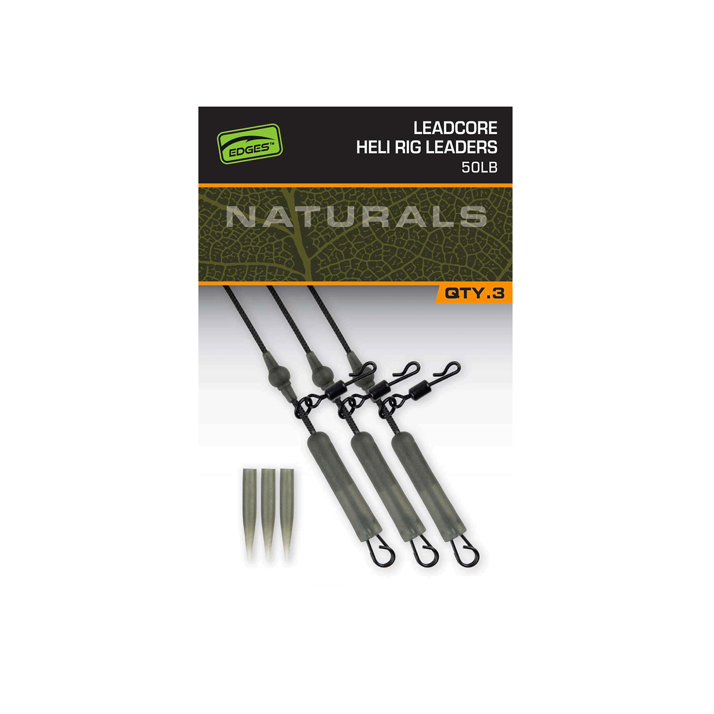 FOX - EDGES™ NATURALS LEADCORE HELI RIG LEADERS 50LB (3PZ)