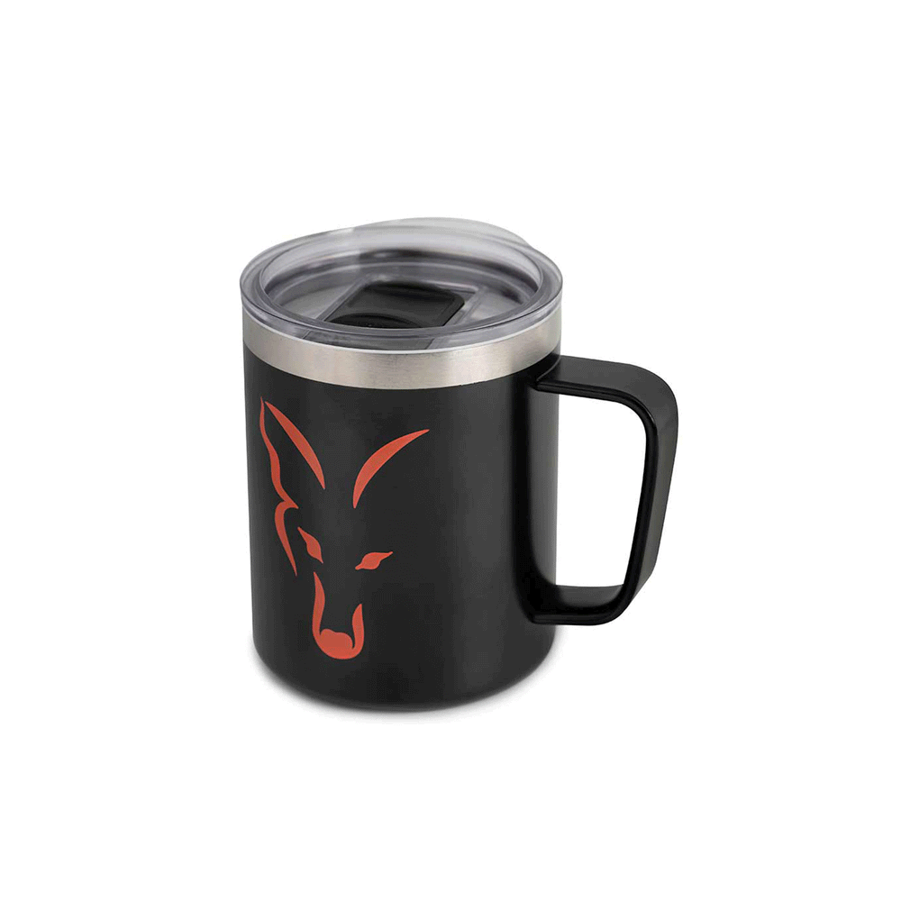 FOX - STAINLESS THERMAL MUGS | Black & Orange Logo | 380ml