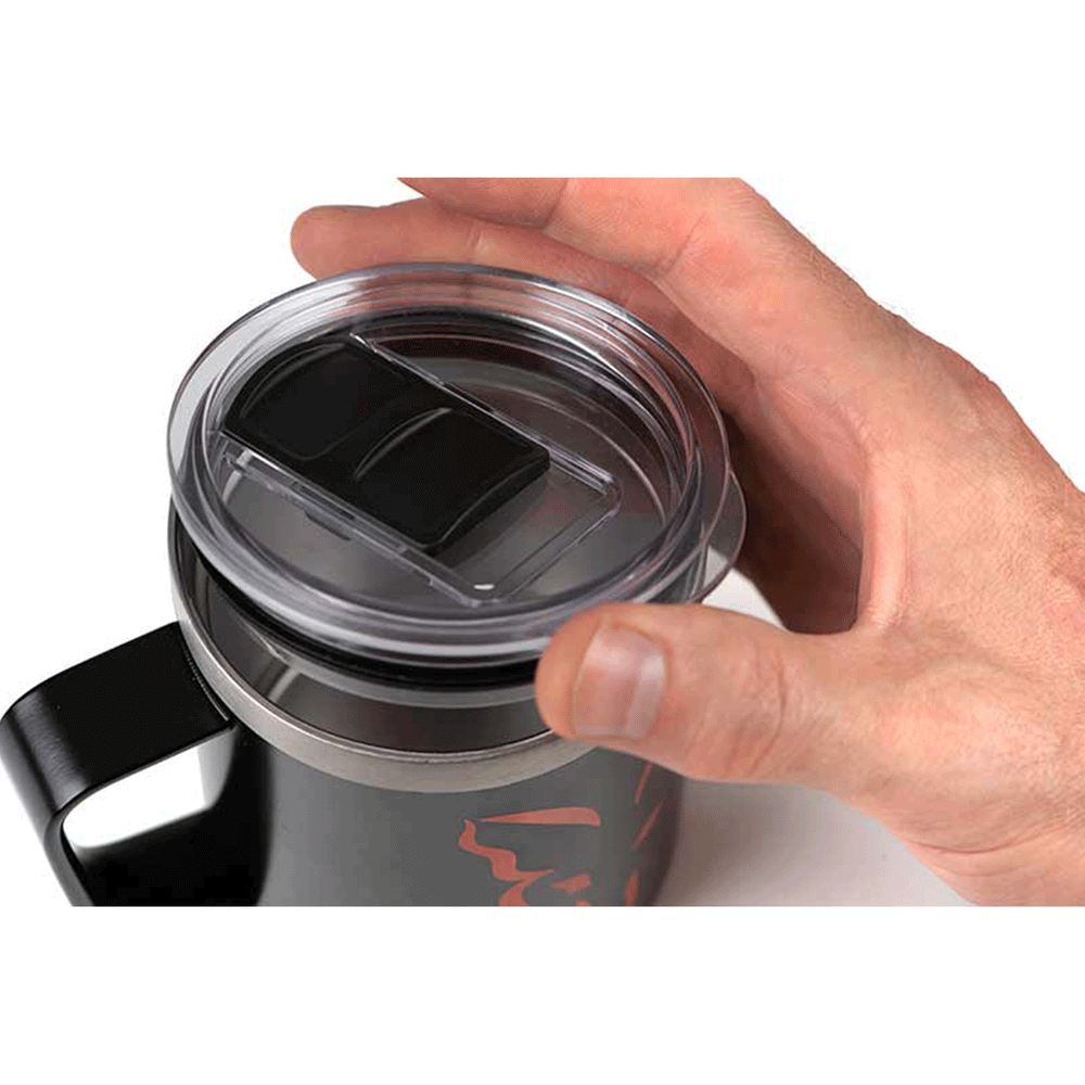 FOX - STAINLESS THERMAL MUGS | Black & Orange Logo | 380ml