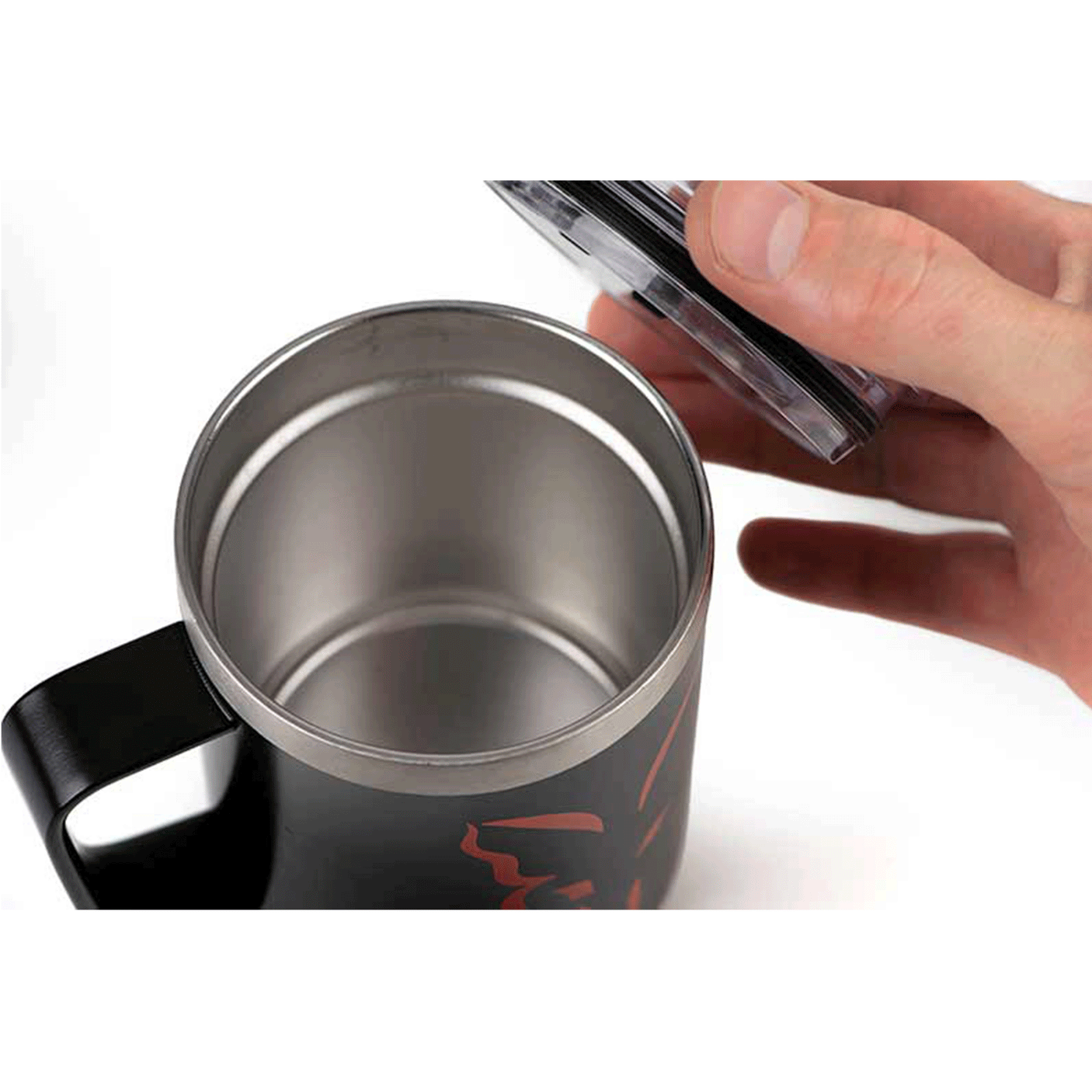 FOX - STAINLESS THERMAL MUGS | Black & Orange Logo | 380ml
