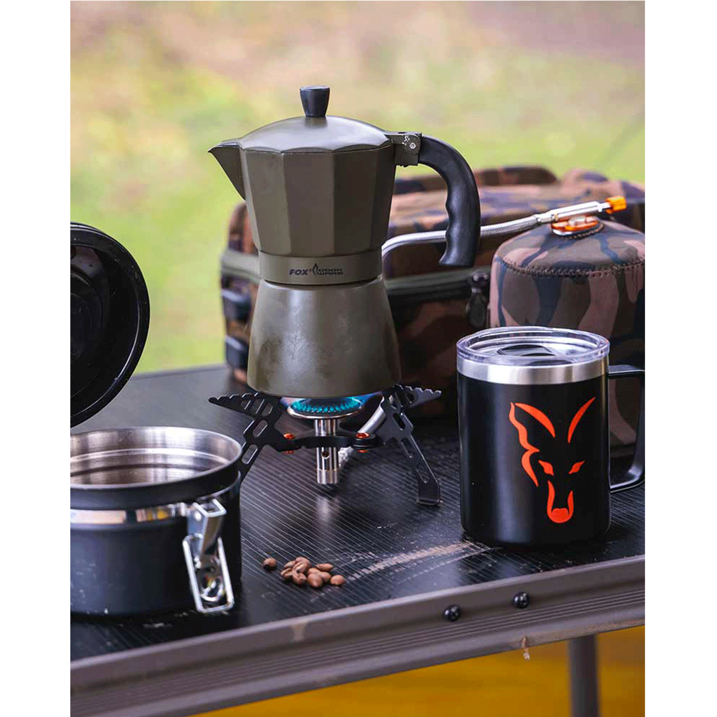 FOX - STAINLESS THERMAL MUGS | Black & Orange Logo | 380ml