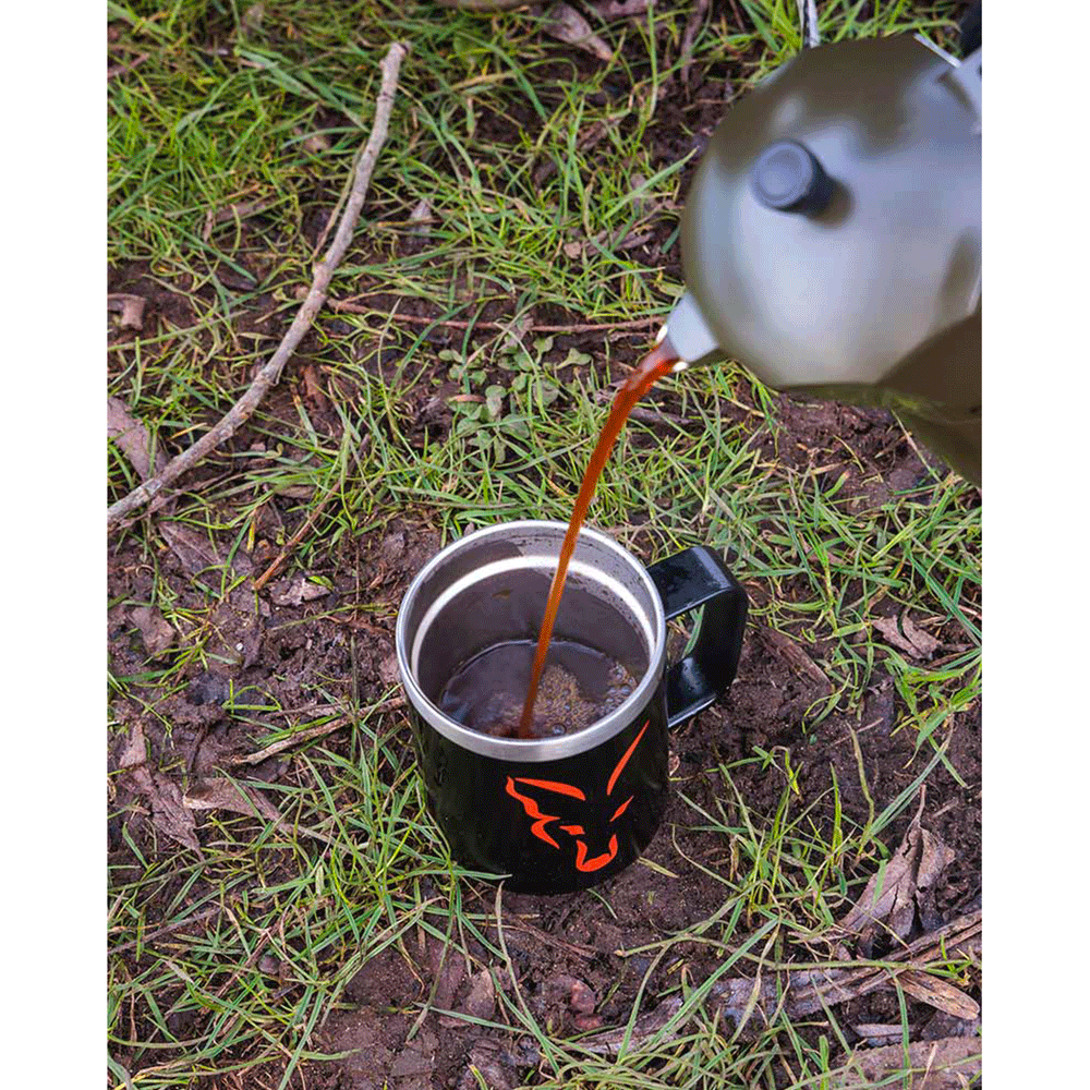 FOX - STAINLESS THERMAL MUGS | Black & Orange Logo | 380ml