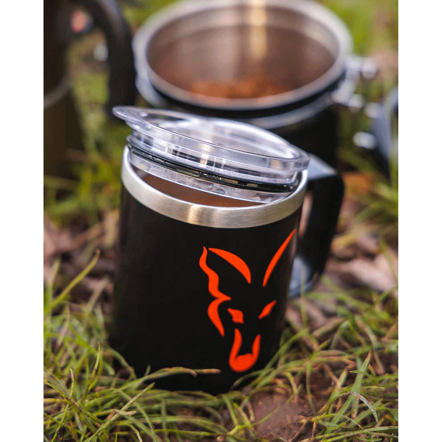 FOX - STAINLESS THERMAL MUGS | Black & Orange Logo | 380ml