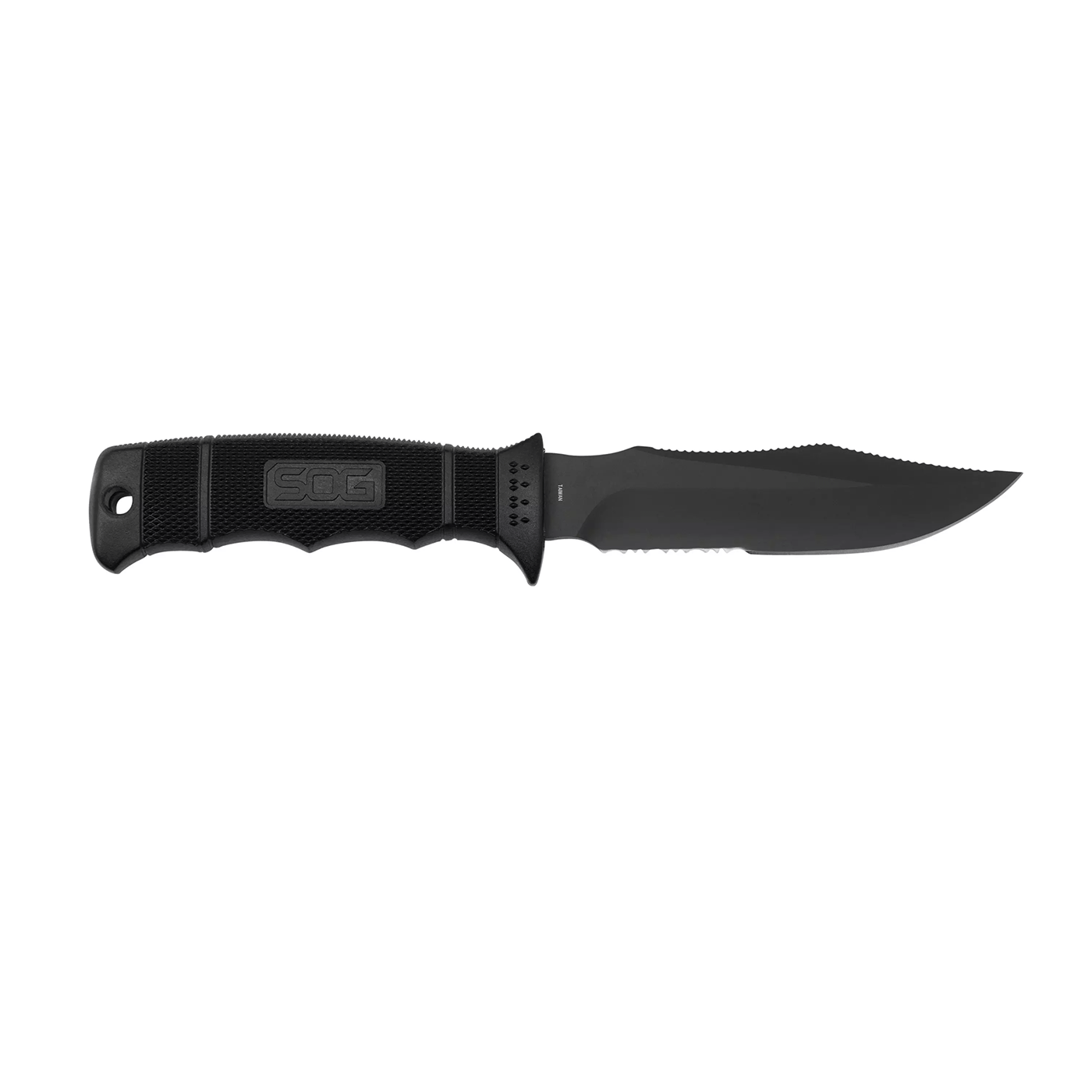 KNIFE - SOG - SEAL PUP ELITE - BLACK HALF SERR KYDEX SHEATH