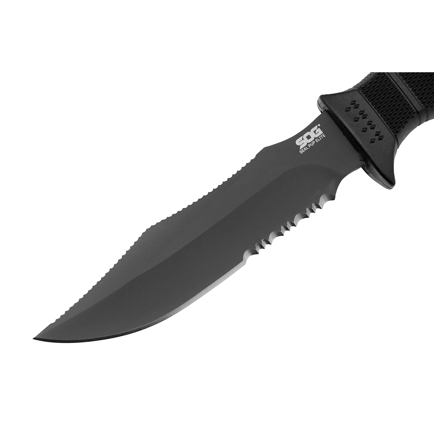 KNIFE - SOG - SEAL PUP ELITE - BLACK HALF SERR KYDEX SHEATH