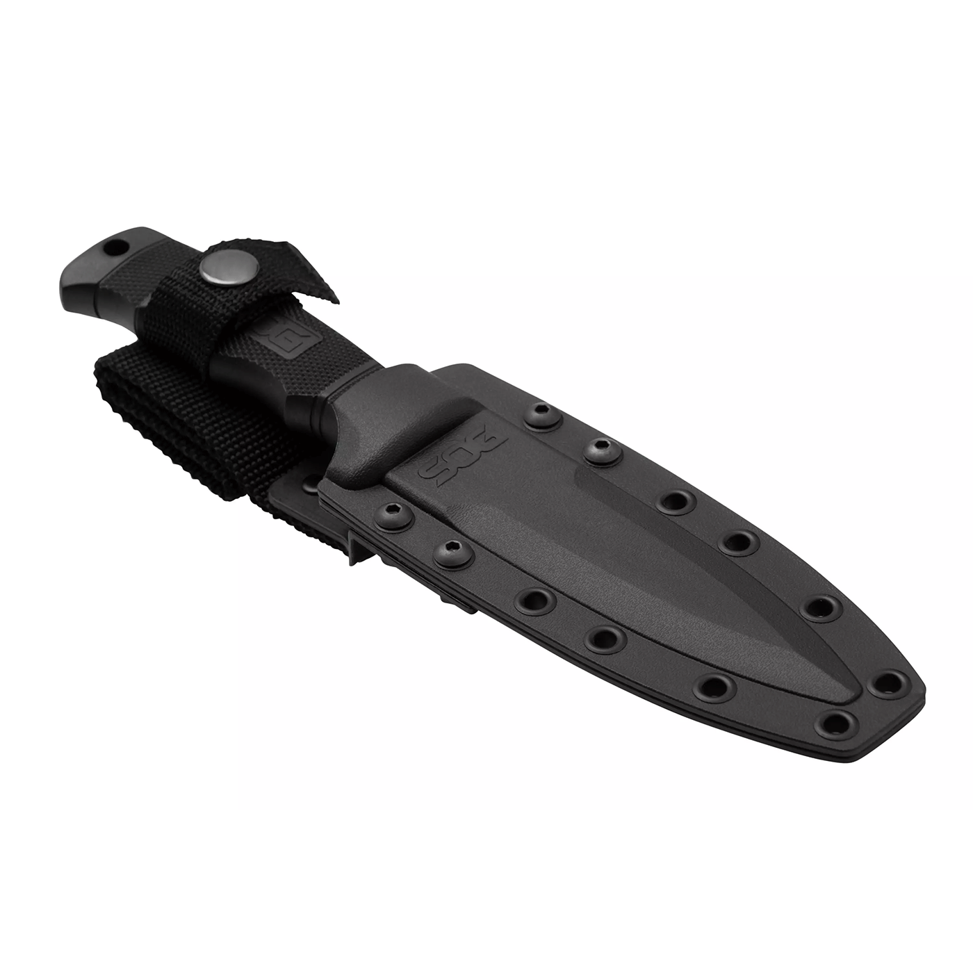KNIFE - SOG - SEAL PUP ELITE - BLACK HALF SERR KYDEX SHEATH