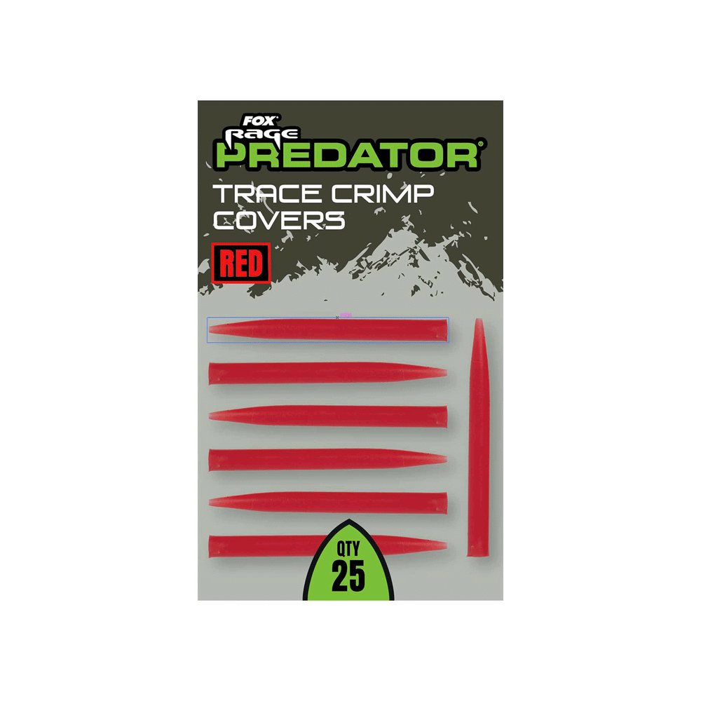 FOX RAGE PREDATOR - TRACE CRIMP COVERS RED (QTY 25)