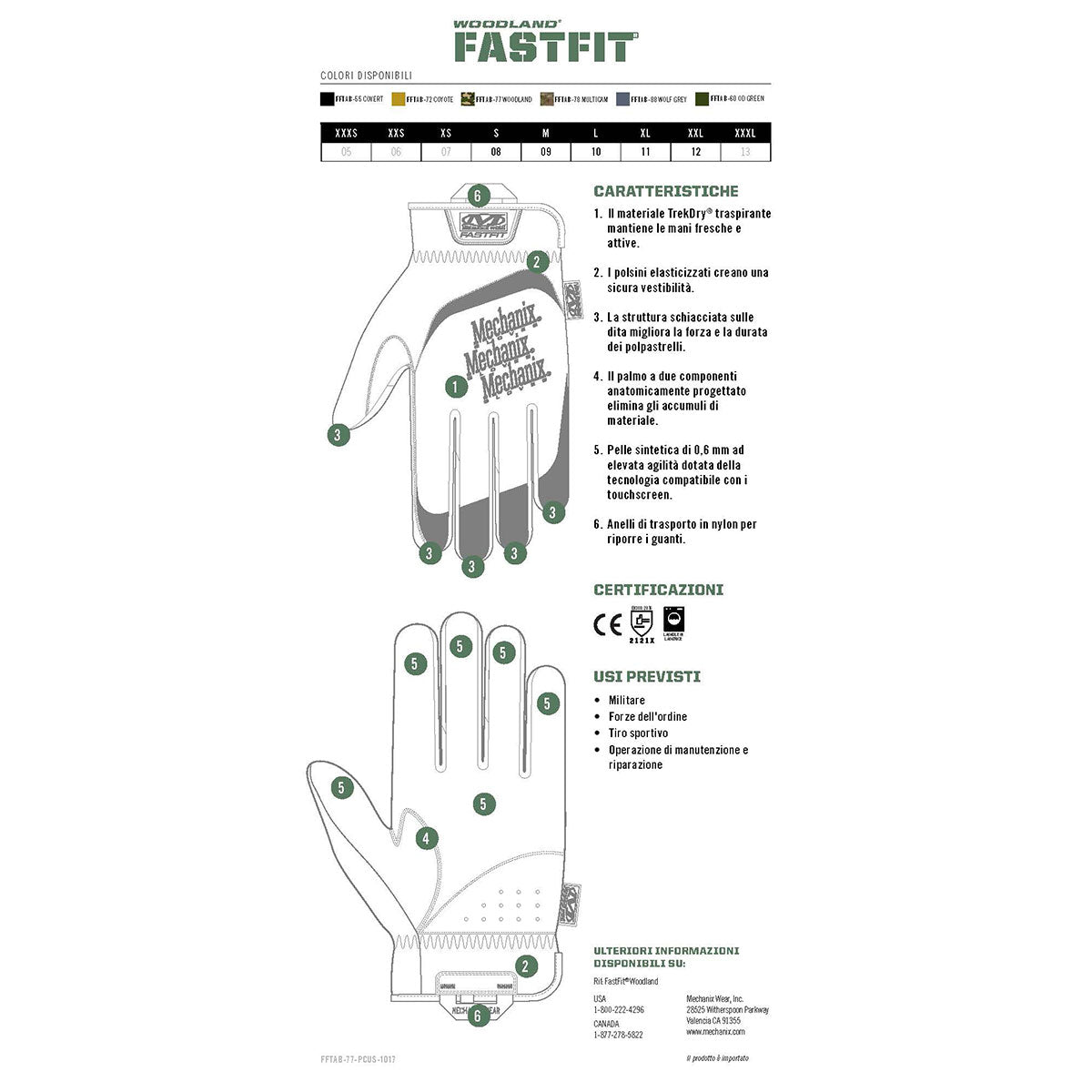 MECHANIX WEAR - FASTFIT® FLEXIBLE PROTECTION Woodland Camo
