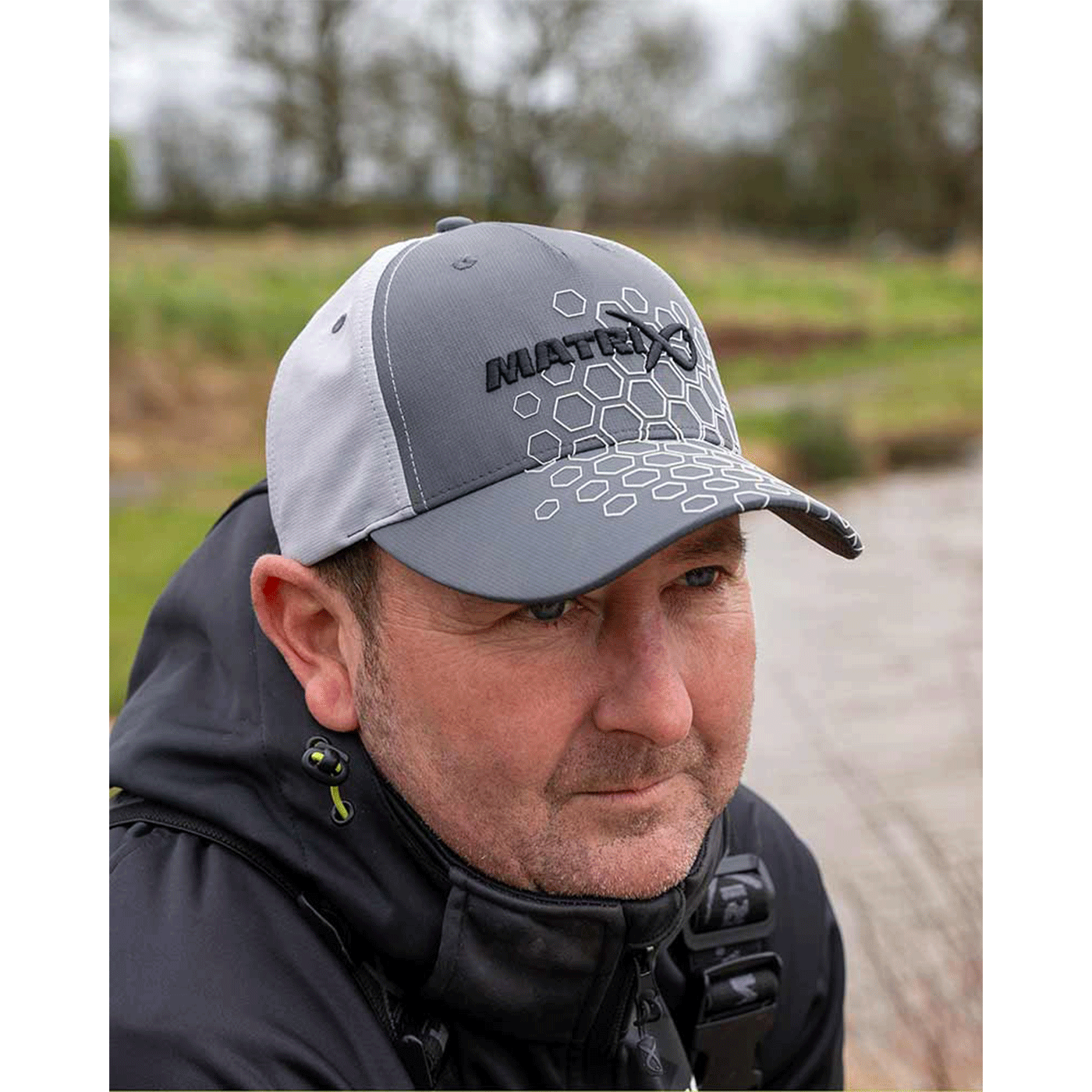 HAT - MATRIX - HEX PRINT BASEBALL CAP Grey