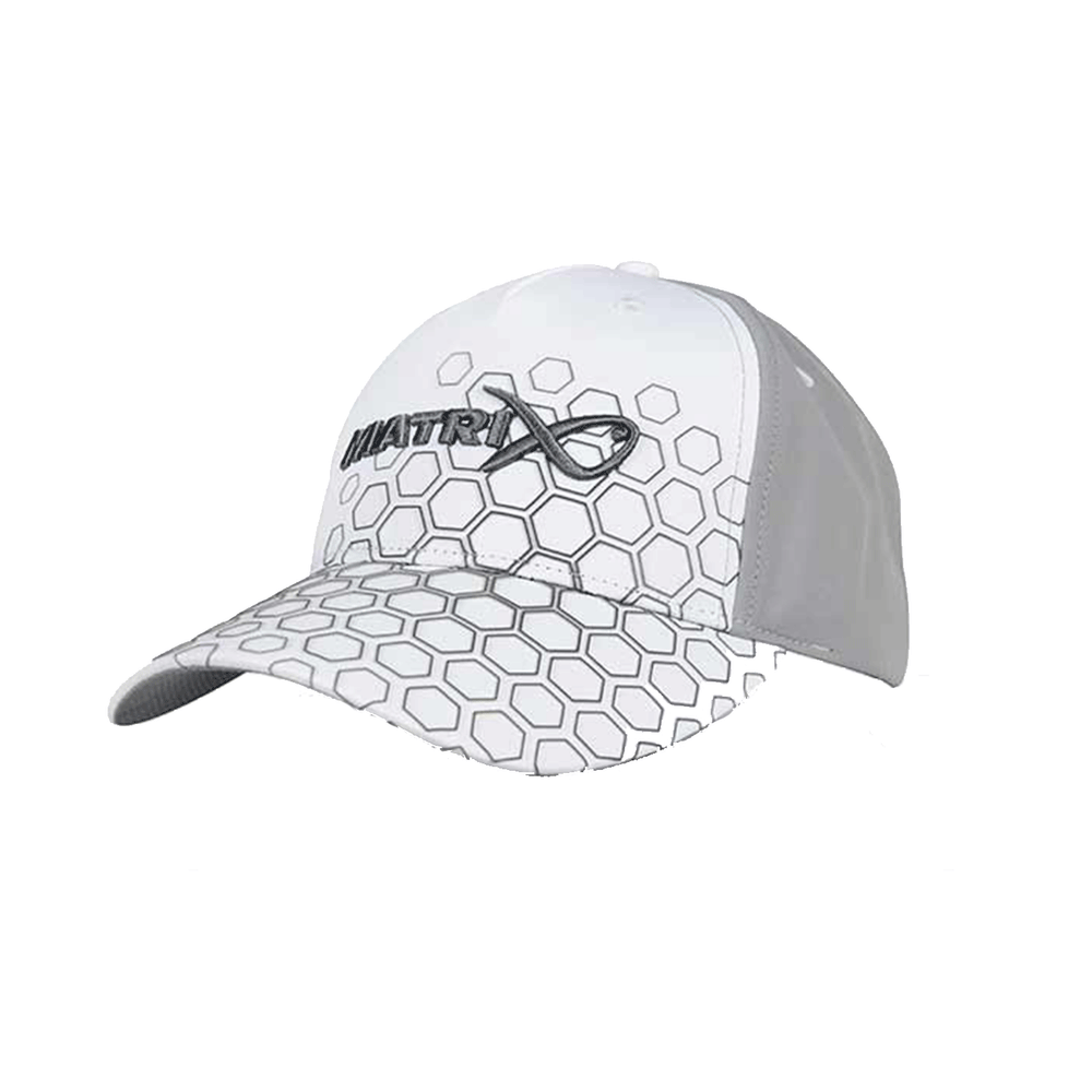HAT - MATRIX - HEX PRINT BASEBALL CAP White