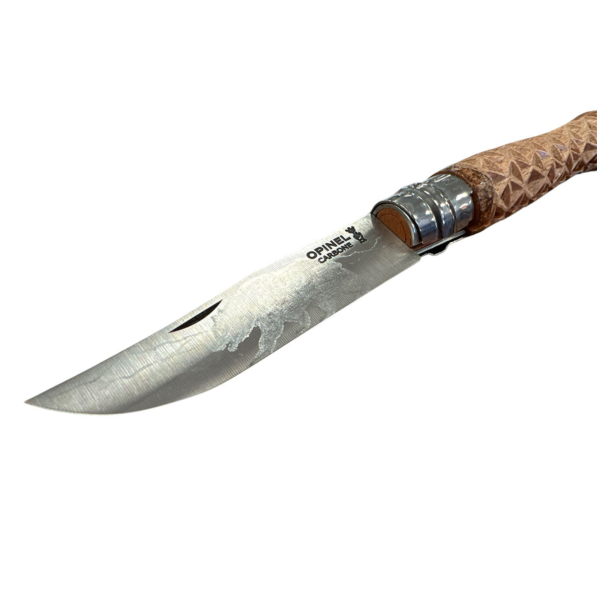 KNIFE - OPINEL - N.9 CARBON HAND MADE | TRIANGLE CARVING | BEAR BLADE