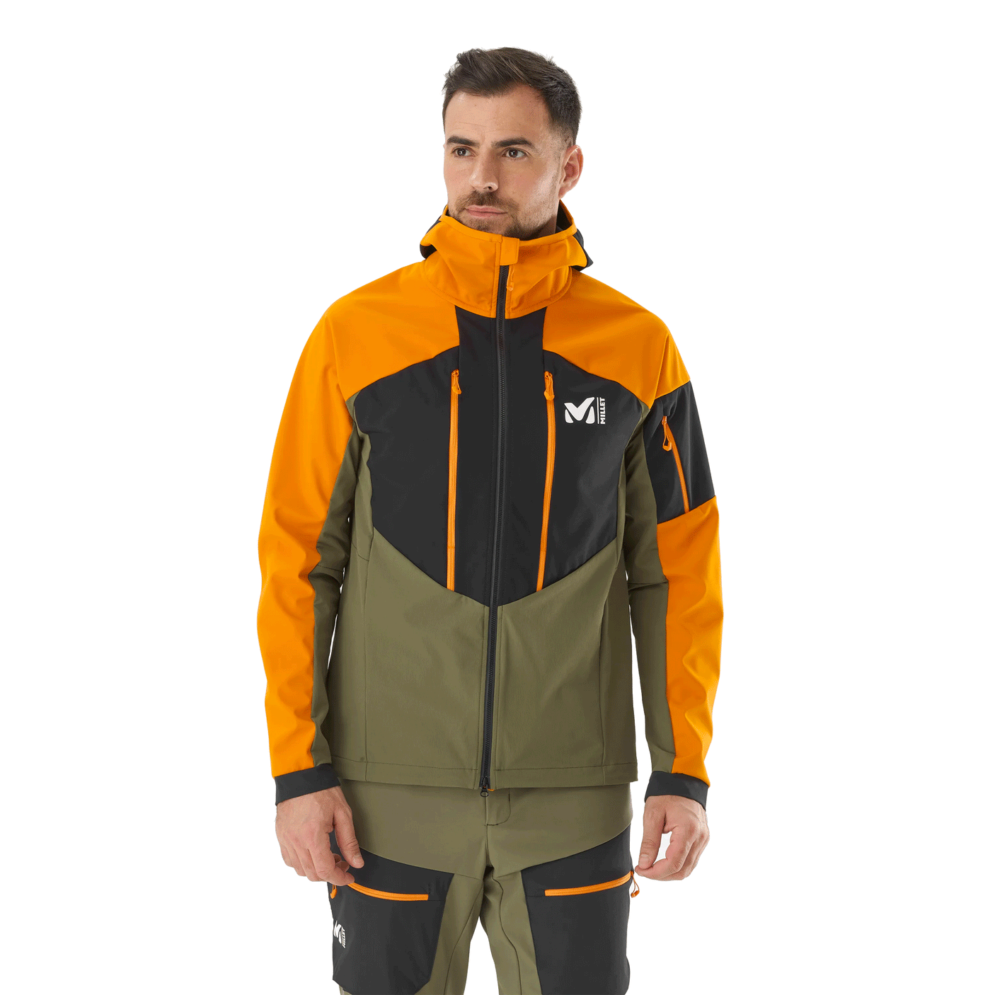 GIACCA/SOFTSHELL - MILLET - M WHITE SHIELD Black/Safran