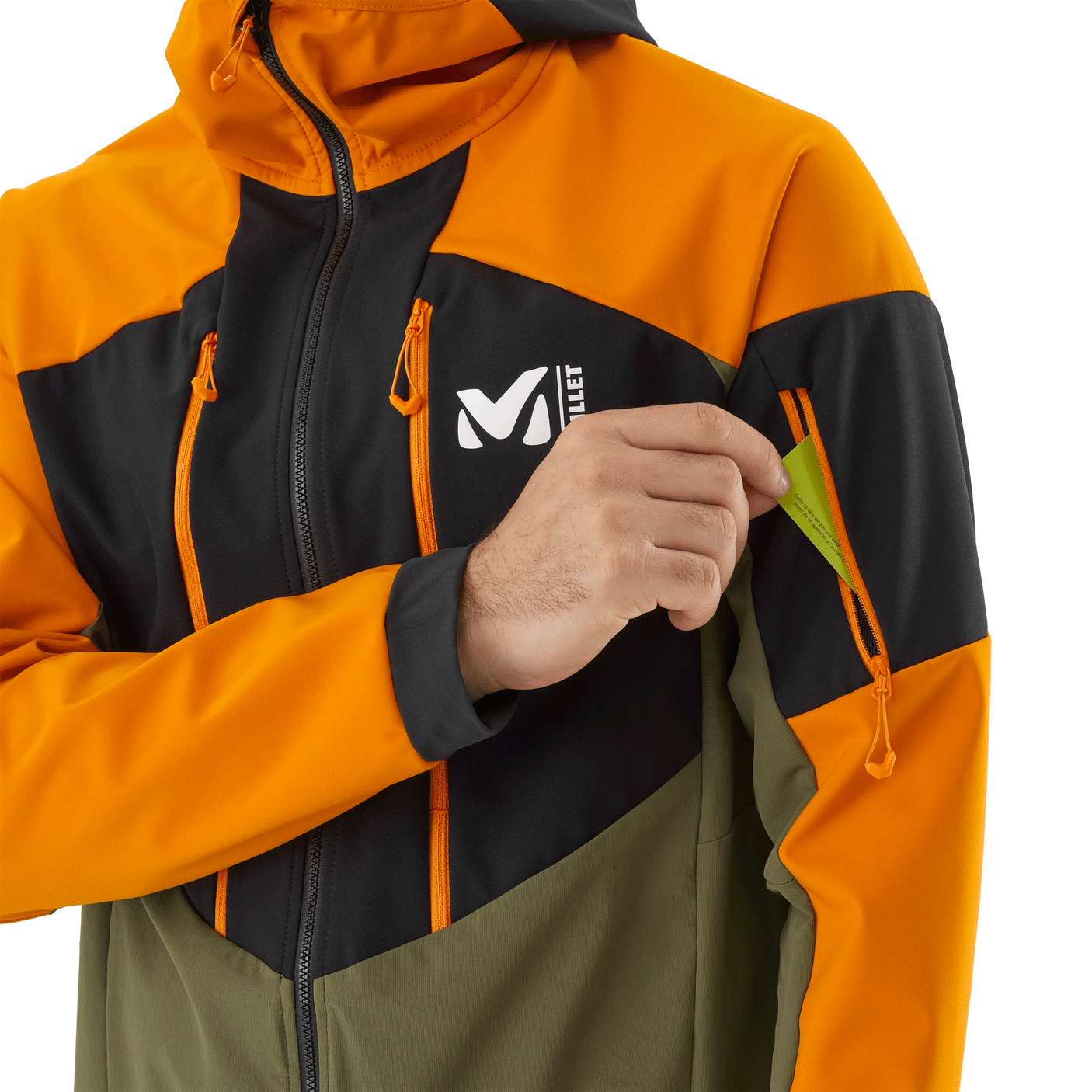 GIACCA/SOFTSHELL - MILLET - M WHITE SHIELD Black/Safran