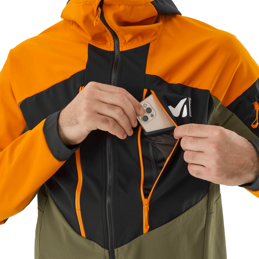 GIACCA/SOFTSHELL - MILLET - M WHITE SHIELD Black/Safran