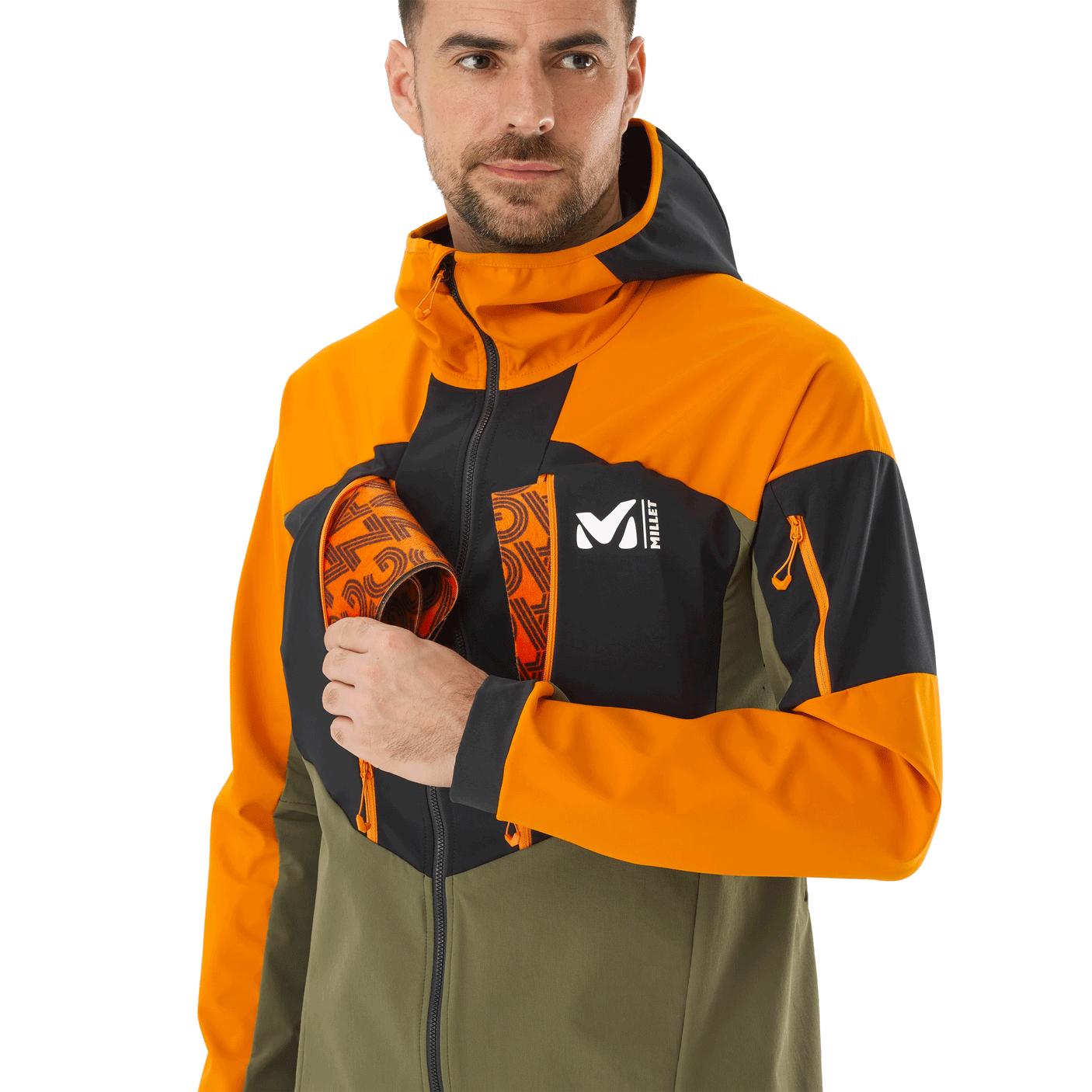 GIACCA/SOFTSHELL - MILLET - M WHITE SHIELD Black/Safran