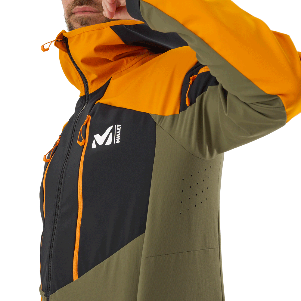 GIACCA/SOFTSHELL - MILLET - M WHITE SHIELD Black/Safran