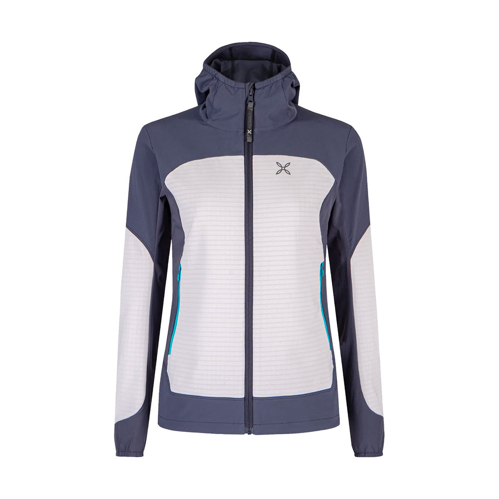 JACKET - MONTURA -WOMAN - SEED HOODED JACKET WOMAN ATHLETIC FIT Quiet Gray / Graphite Blue