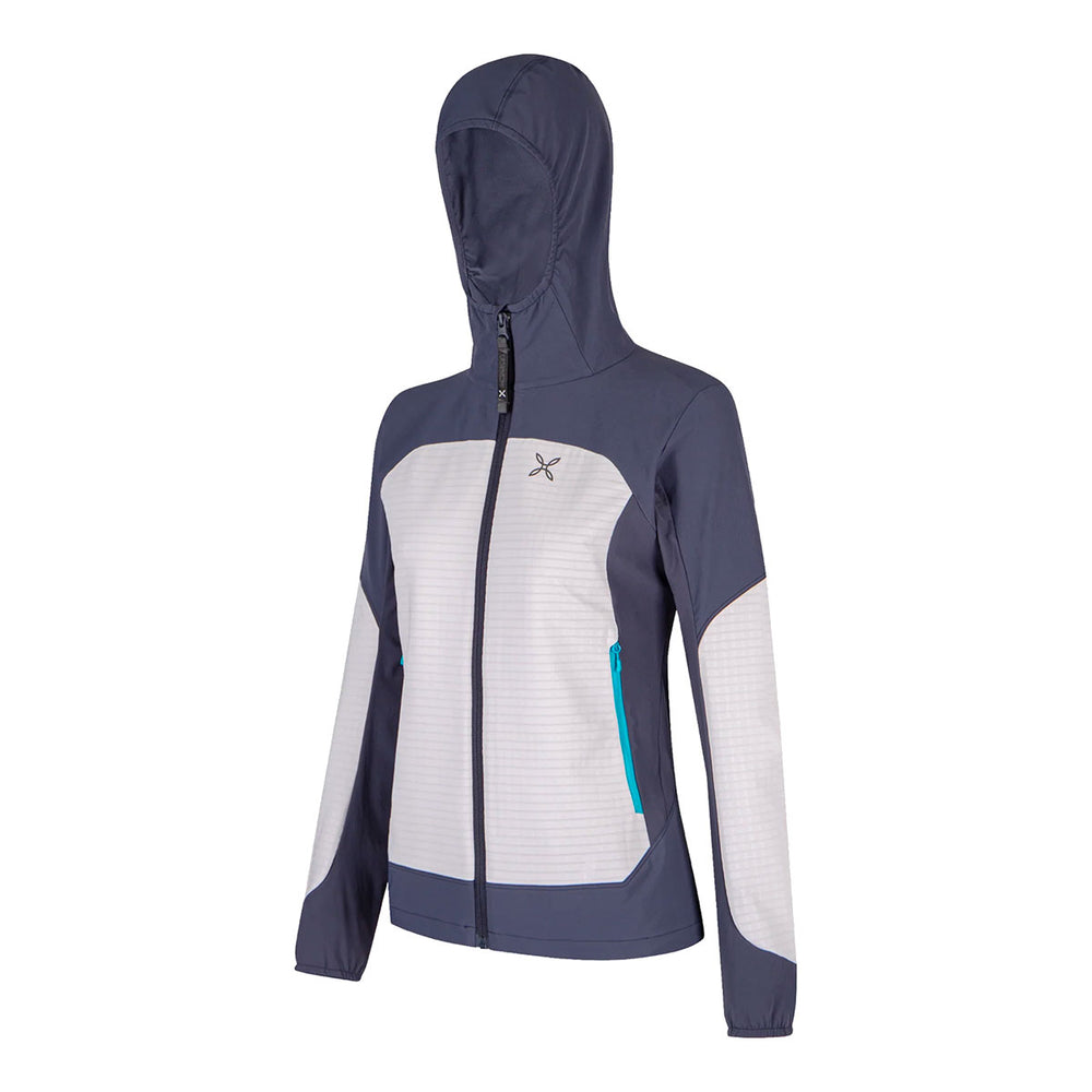 JACKET - MONTURA -WOMAN - SEED HOODED JACKET WOMAN ATHLETIC FIT Quiet Gray / Graphite Blue