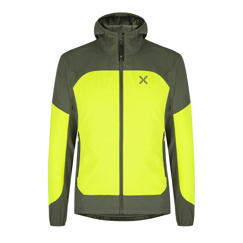 JACKET - MONTURA - SEED HOODED JACKET Sage Green/Sunny Lime