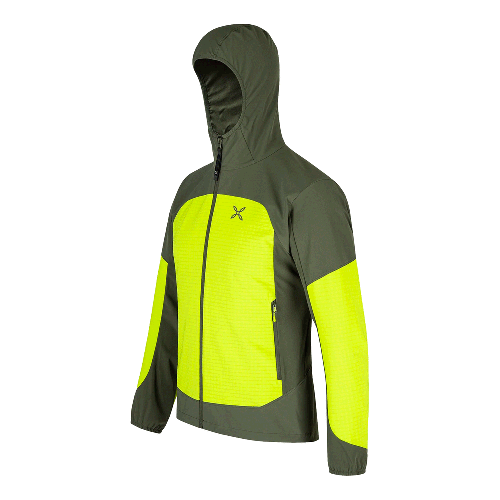 JACKET - MONTURA - SEED HOODED JACKET Sage Green/Sunny Lime
