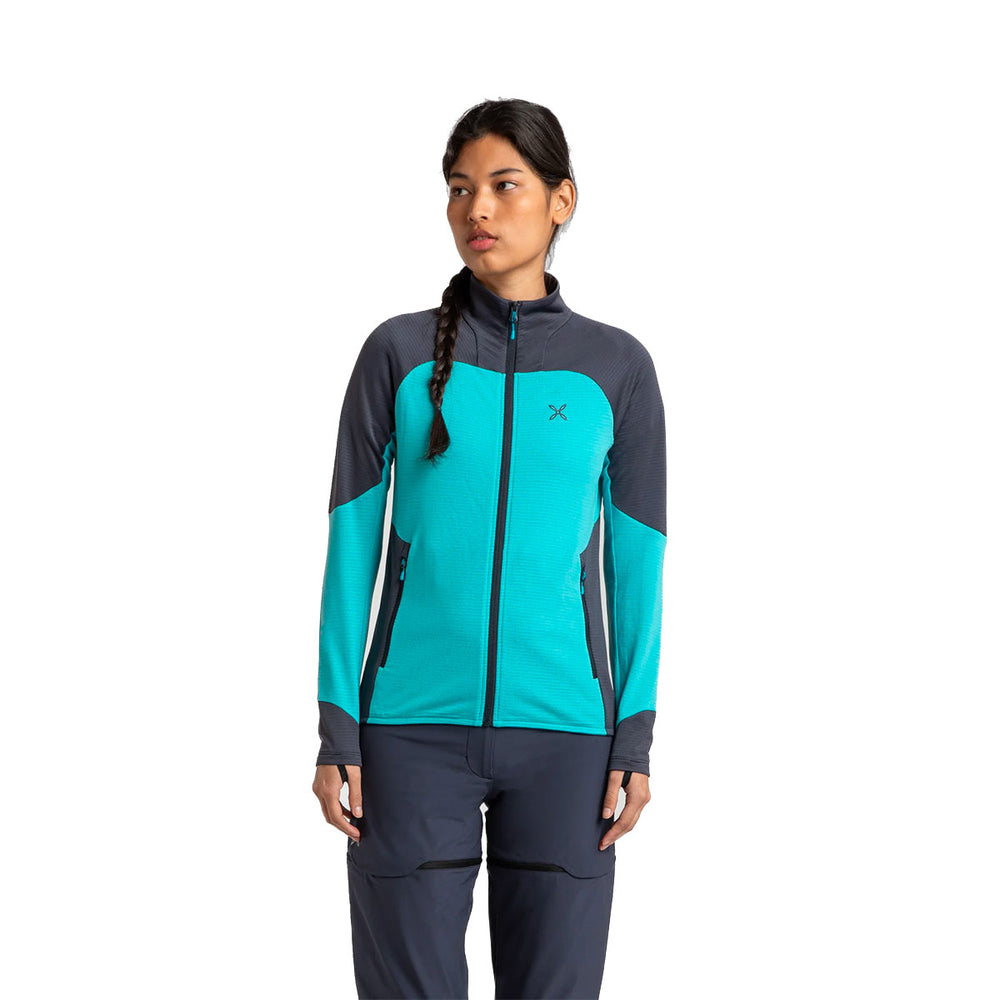 SWEATER - MONTURA - WOMEN - RISE SWEATER WOMAN REGULAR FIT Turquoise / Graphite Blue