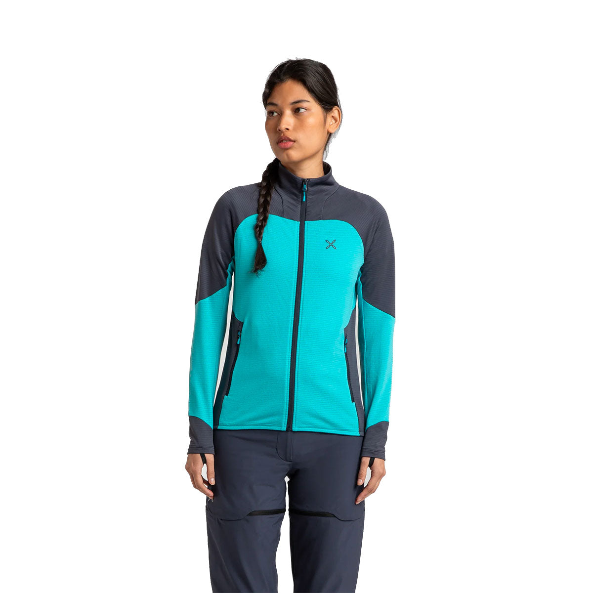SWEATER - MONTURA - WOMEN - RISE SWEATER WOMAN REGULAR FIT Turquoise / Graphite Blue