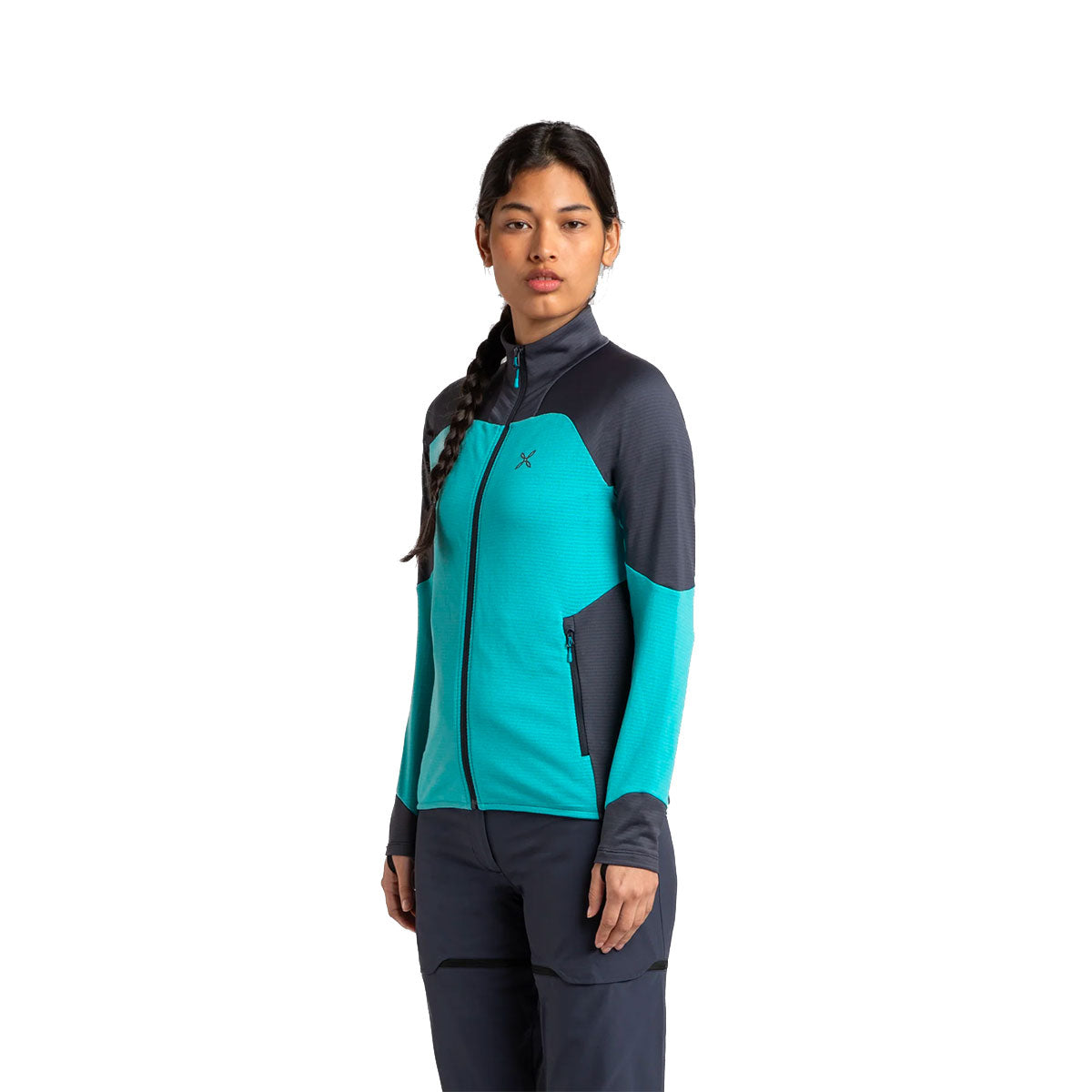 SWEATER - MONTURA - WOMEN - RISE SWEATER WOMAN REGULAR FIT Turquoise / Graphite Blue