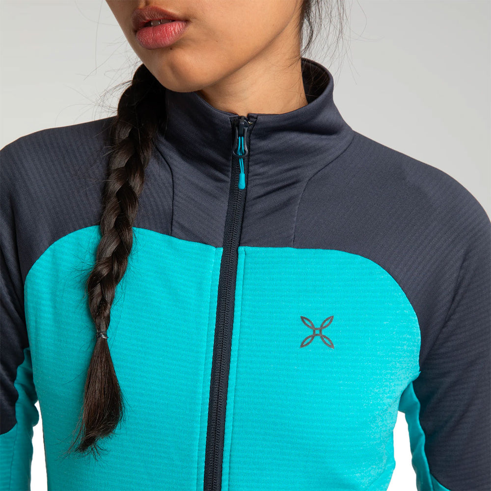 SWEATER - MONTURA - WOMEN - RISE SWEATER WOMAN REGULAR FIT Turquoise / Graphite Blue