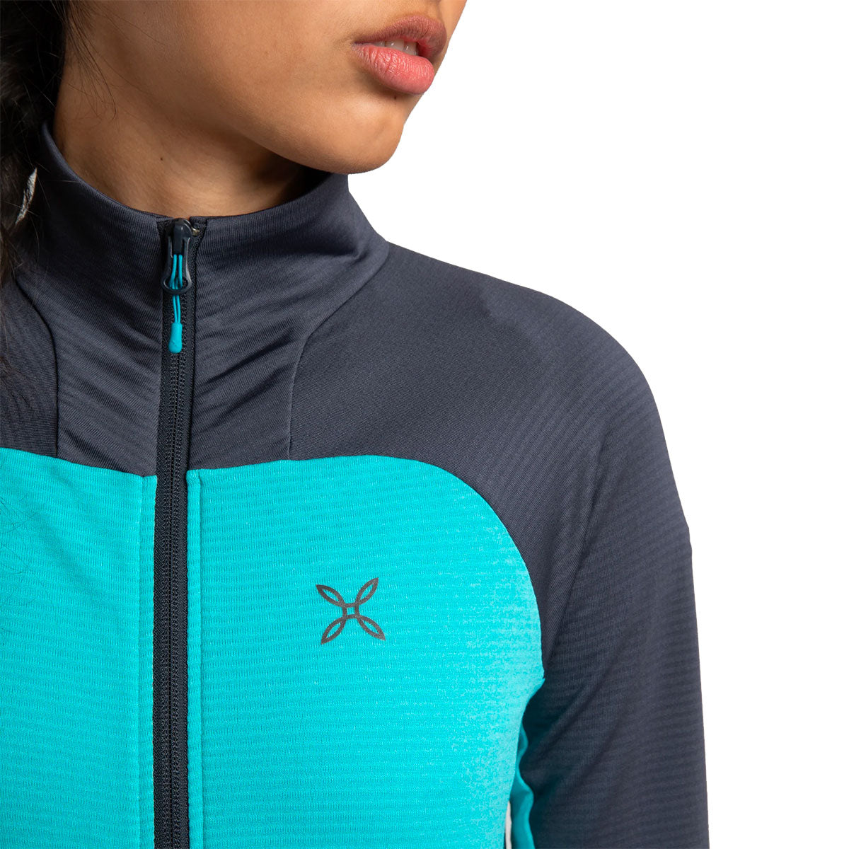 SWEATER - MONTURA - WOMEN - RISE SWEATER WOMAN REGULAR FIT Turquoise / Graphite Blue