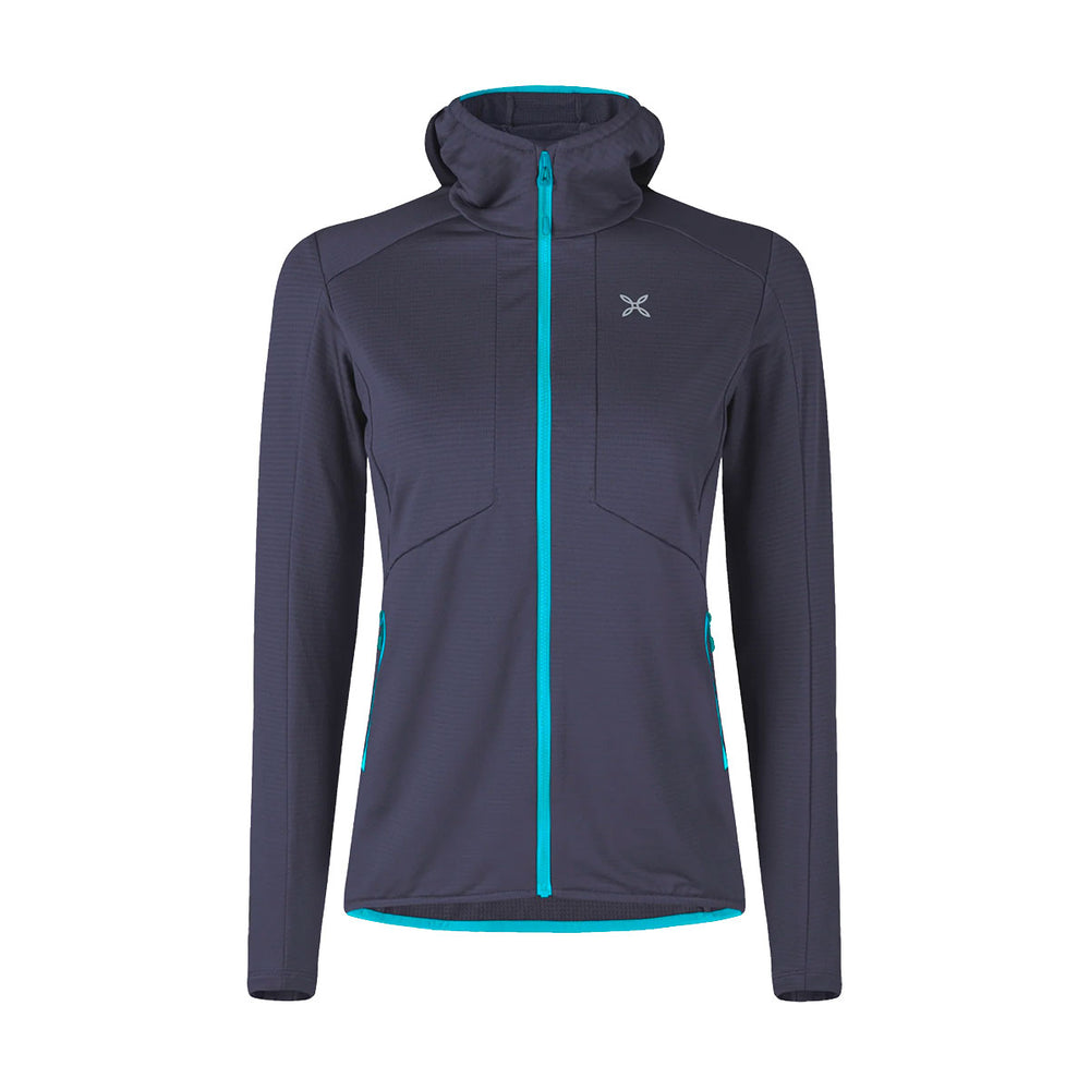 SWEATER/FLEECE - WOMEN - MONTURA - KRISTALL ATHLETIC FIT Graphite Blue / Turquoise