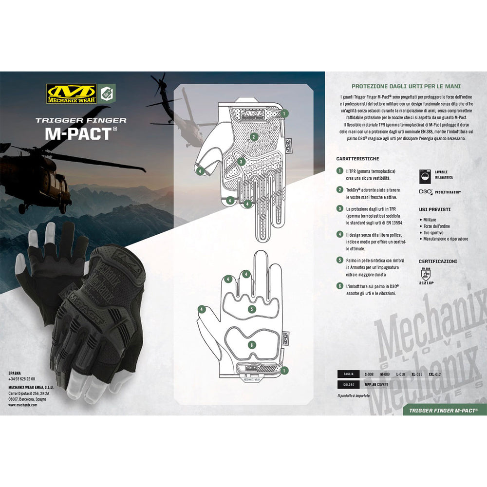 MECHANIX WEAR - M-PACT® TRIGGER FINGER IMPACT PROTECTION Covert