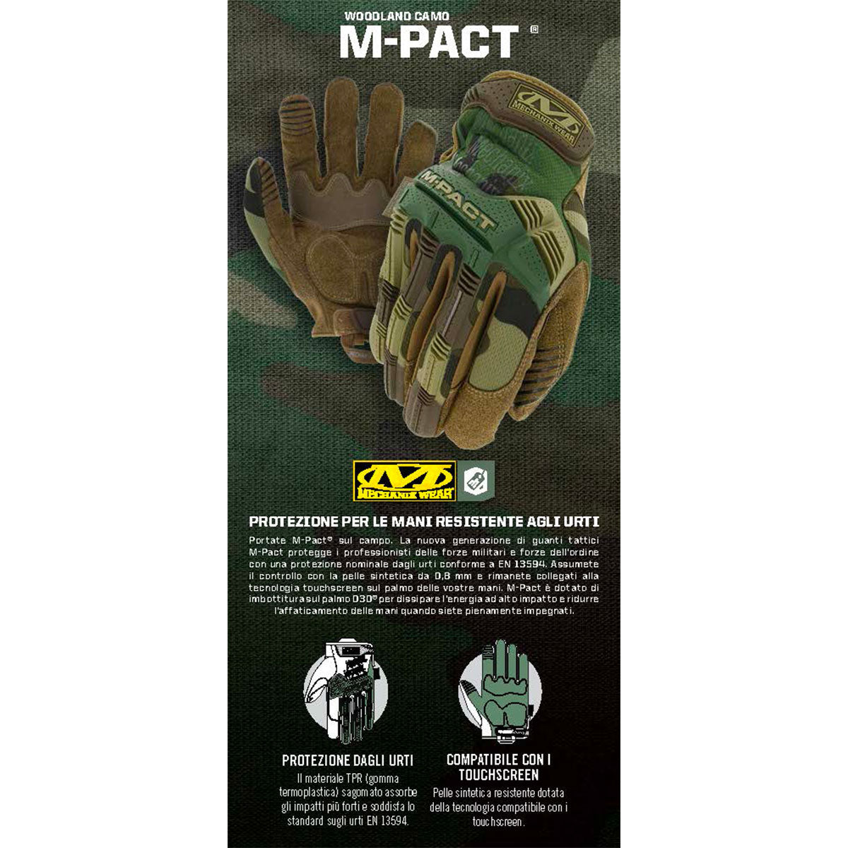 MECHANIX WEAR - M-PACT® IMPACT PROTECTION Woodland Camo