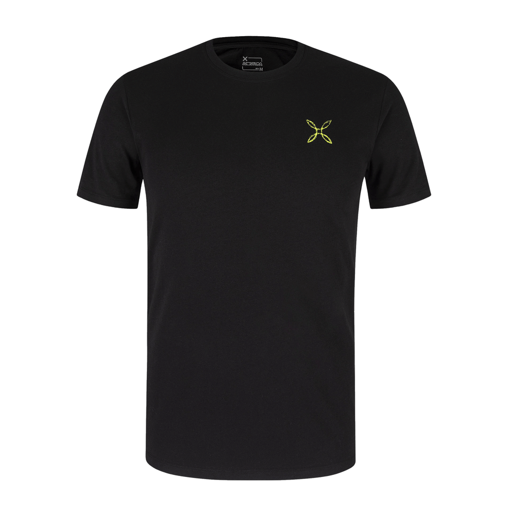 T-SHIRT - MONTURA - PENCIL LOGO Black/Lime Green